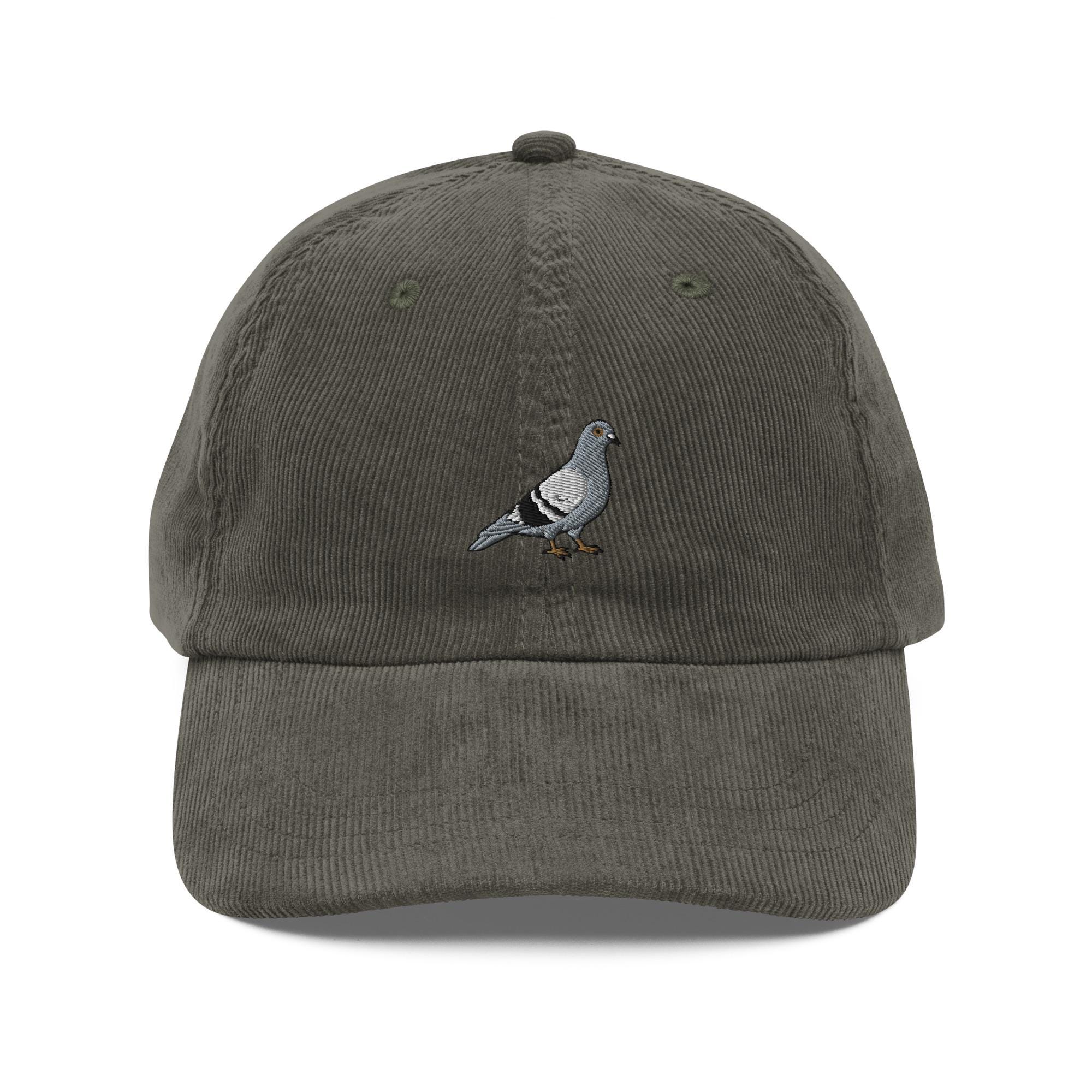 Pigeon Embroidered Vintage Corduroy Cap Stylish Casual Wear Unisex Hat