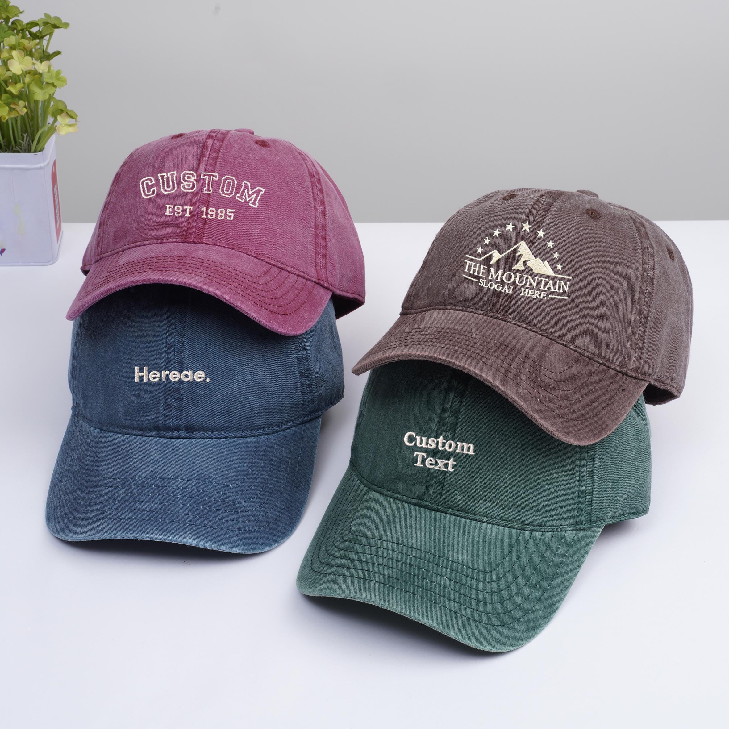 Embroidered Text 3d Text Logo Hat Personalized Dad Hat Bachelorette Hat Custom Hat Mom And Dad Gift Unisex Baseball Cap Holiday Gift