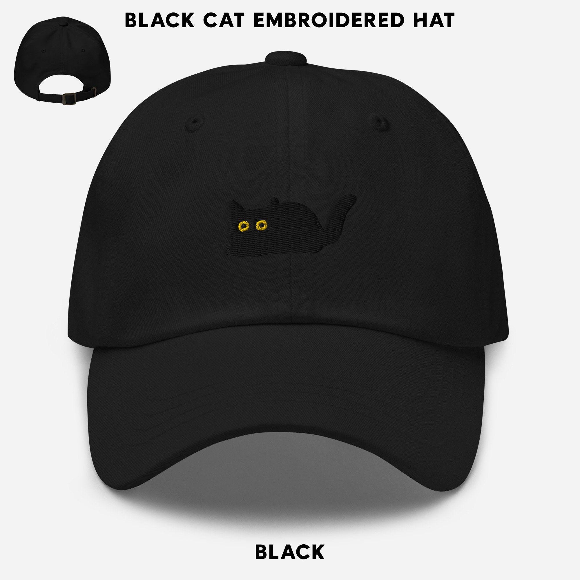 Black Cat Embroidered Hat Gift Black Cat Gift Cat Baseball Hat Gift For Cat Moms Cat Dads Cat Gifts Cute Cat Gift Dad Hat Gift Cat Present