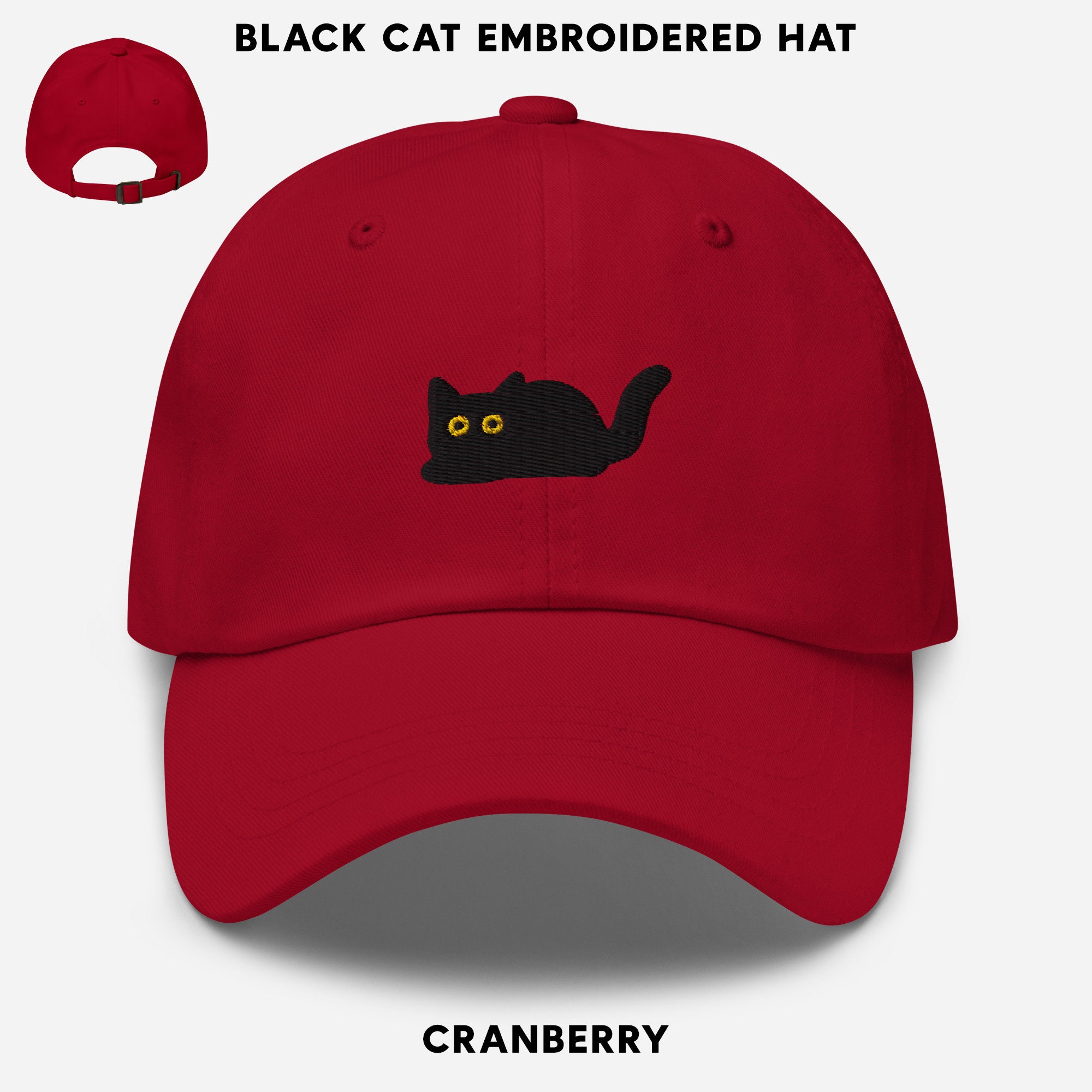 Black Cat Embroidered Hat Gift Black Cat Gift Cat Baseball Hat Gift For Cat Moms Cat Dads Cat Gifts Cute Cat Gift Dad Hat Gift Cat Present