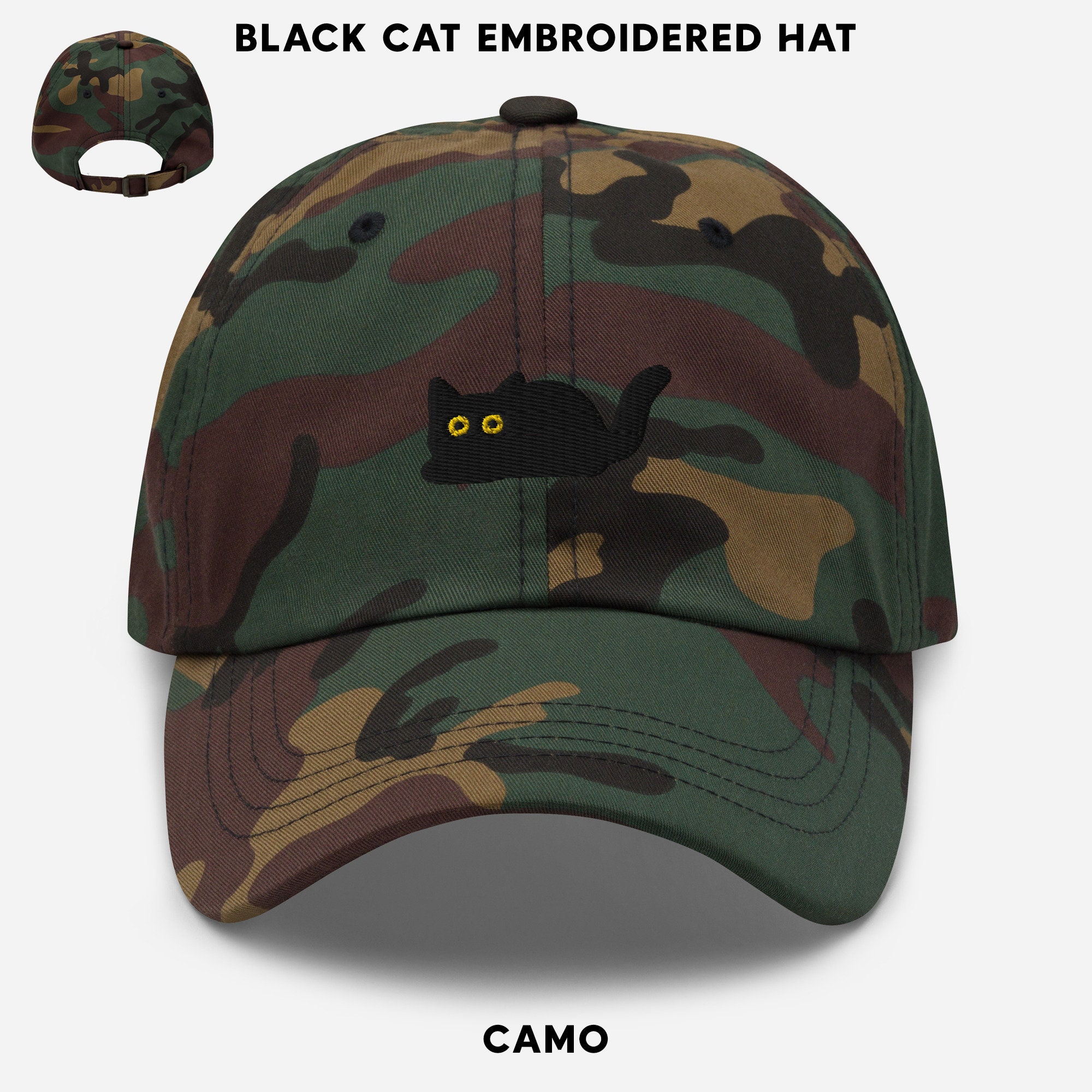 Black Cat Embroidered Hat Gift Black Cat Gift Cat Baseball Hat Gift For Cat Moms Cat Dads Cat Gifts Cute Cat Gift Dad Hat Gift Cat Present
