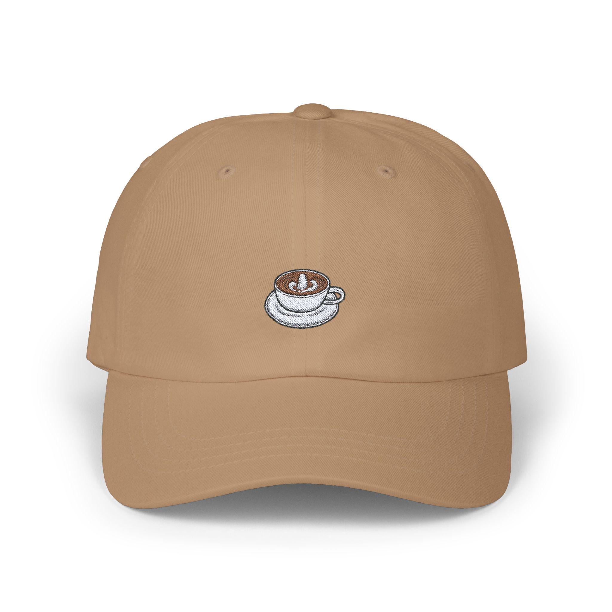 Embroidered Coffee Latte Classic Dad Cap Trendy Baseball Hat Cute Espresso Bean Cap Hipster Beige Baseball Cap Cool Coffee Lover Gift