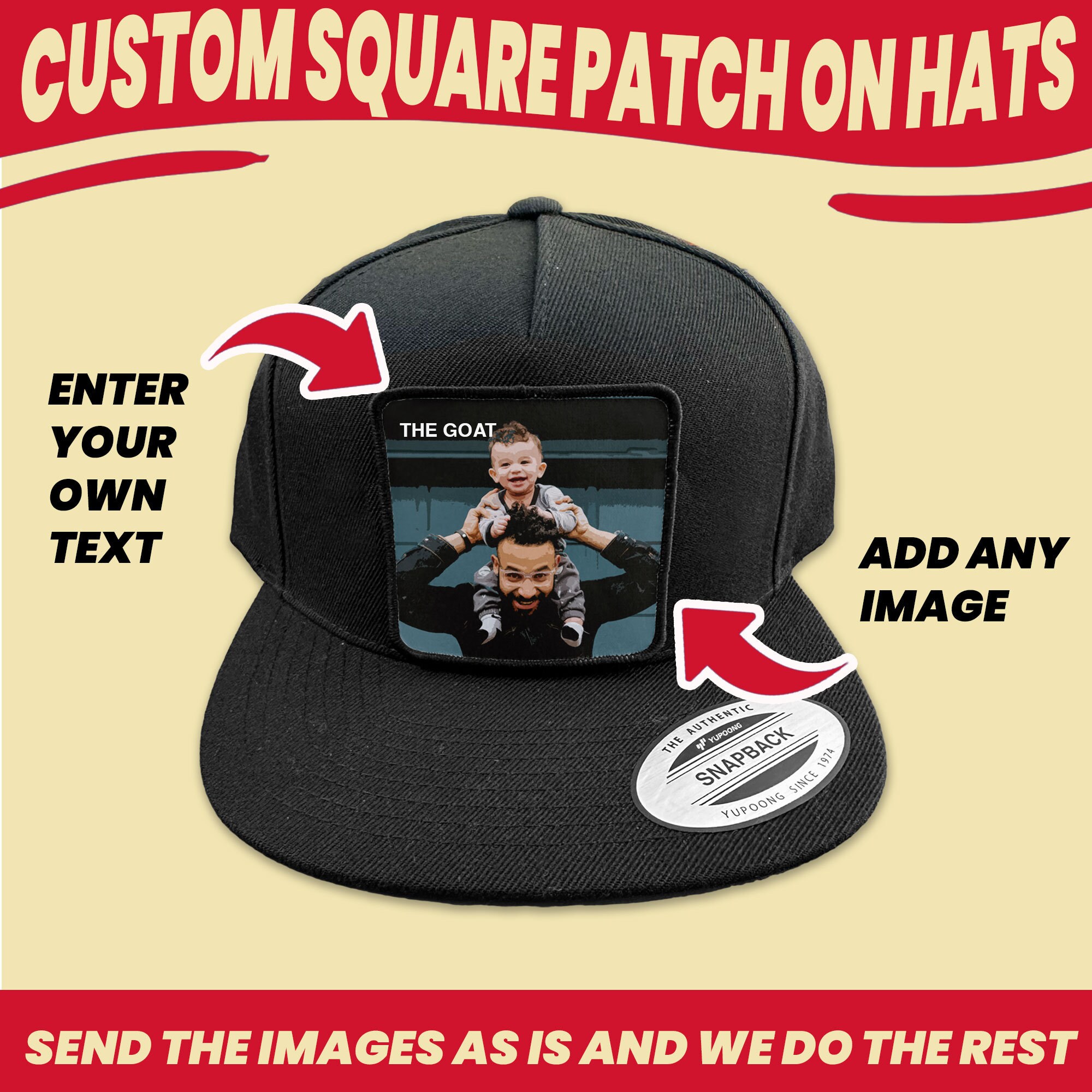 Custom Snapback Hat With Personalized Patch Your Logo Photo And Design Here - Unisex Custom Hats