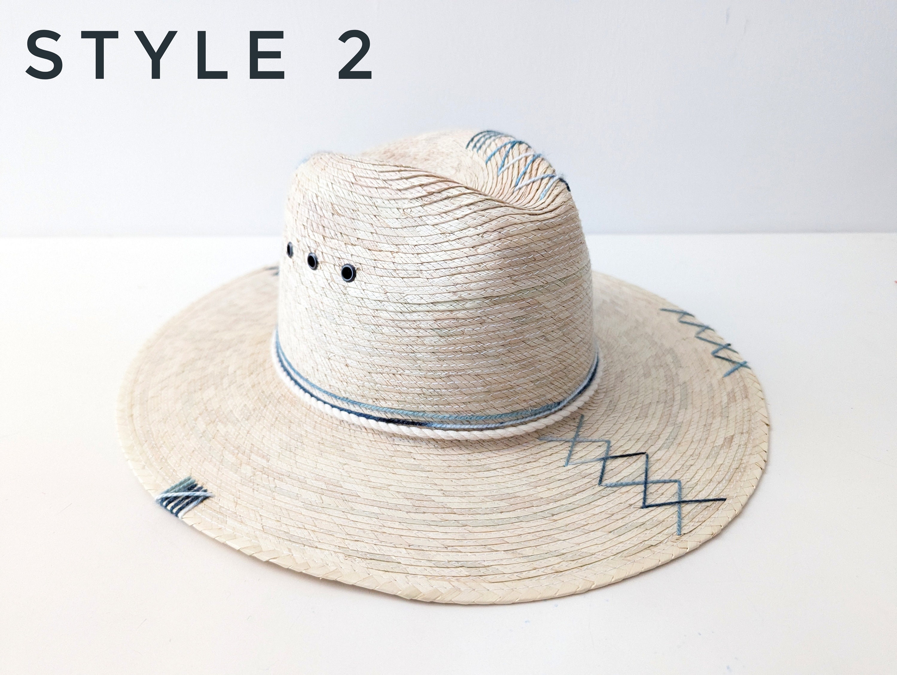 Mexican Straw Hat With Embroidered Decoration