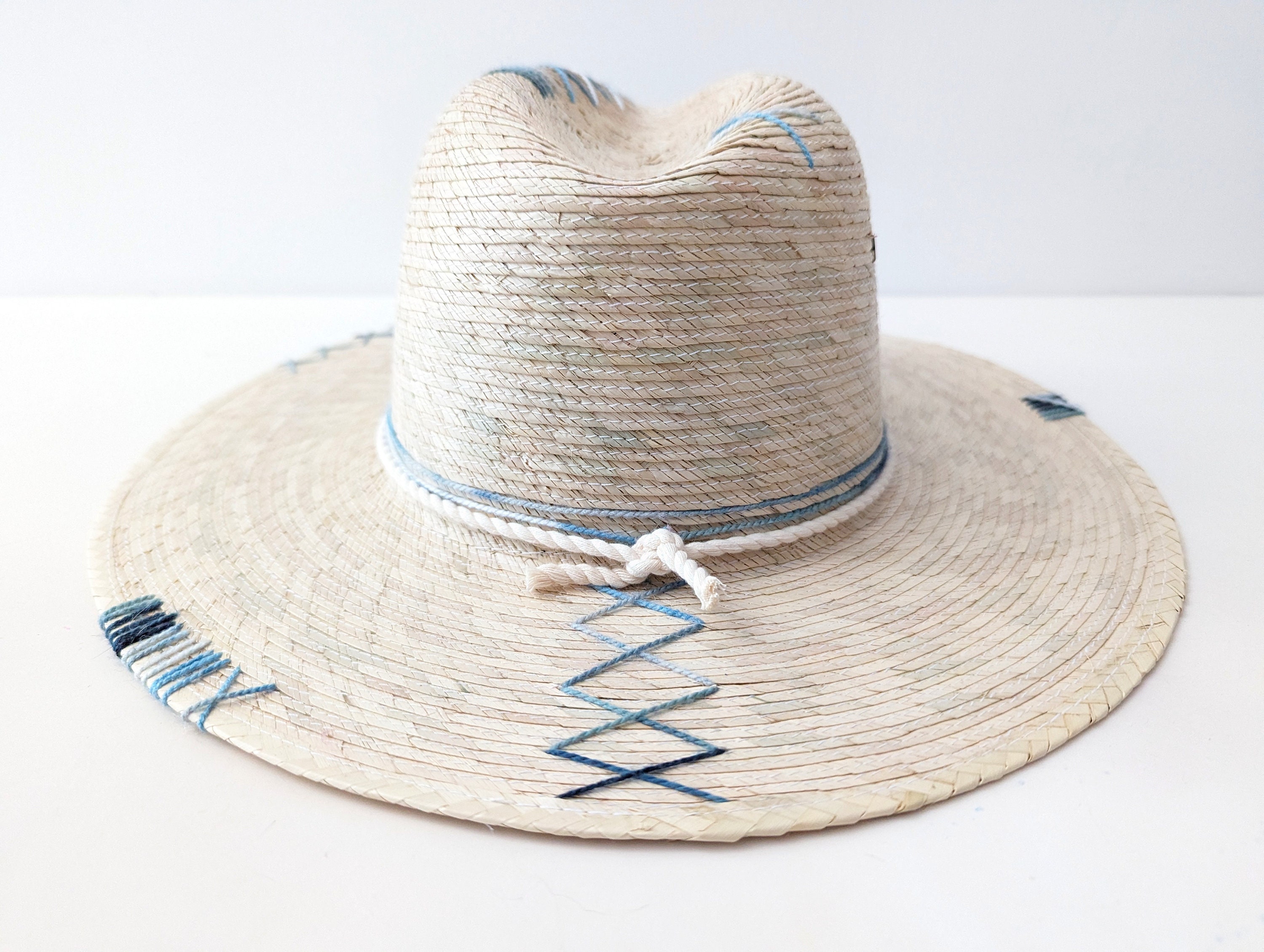 Mexican Straw Hat With Embroidered Decoration