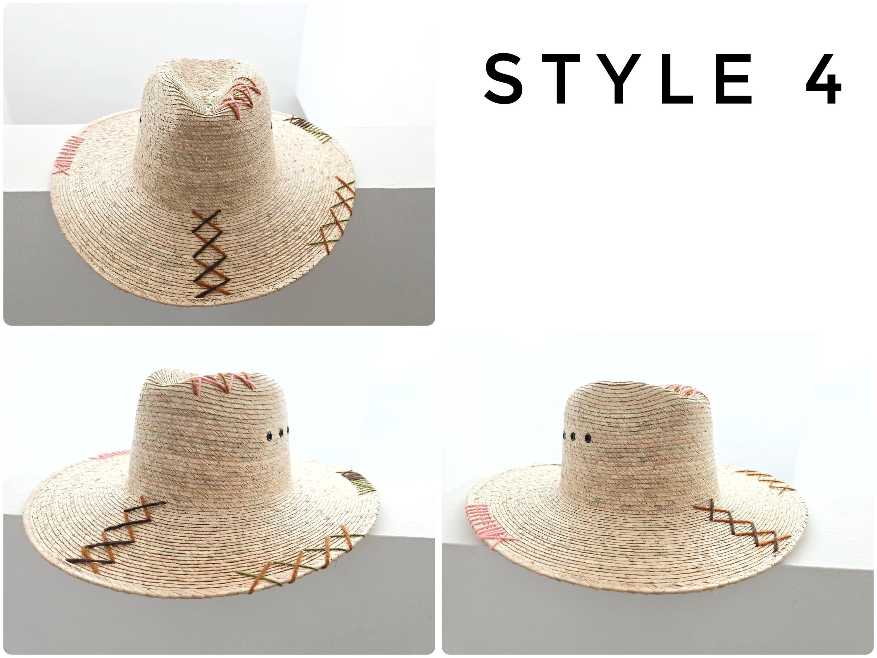 Mexican Straw Hat With Embroidered Decoration