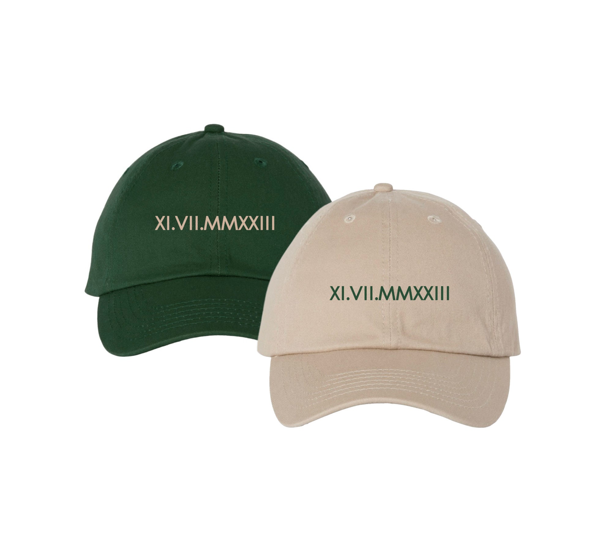 Custom Roman Numeral Embroidered Cap Initial Heart Custom Embroidered Hat Anniversary Date Personalized Cap Bachelorette