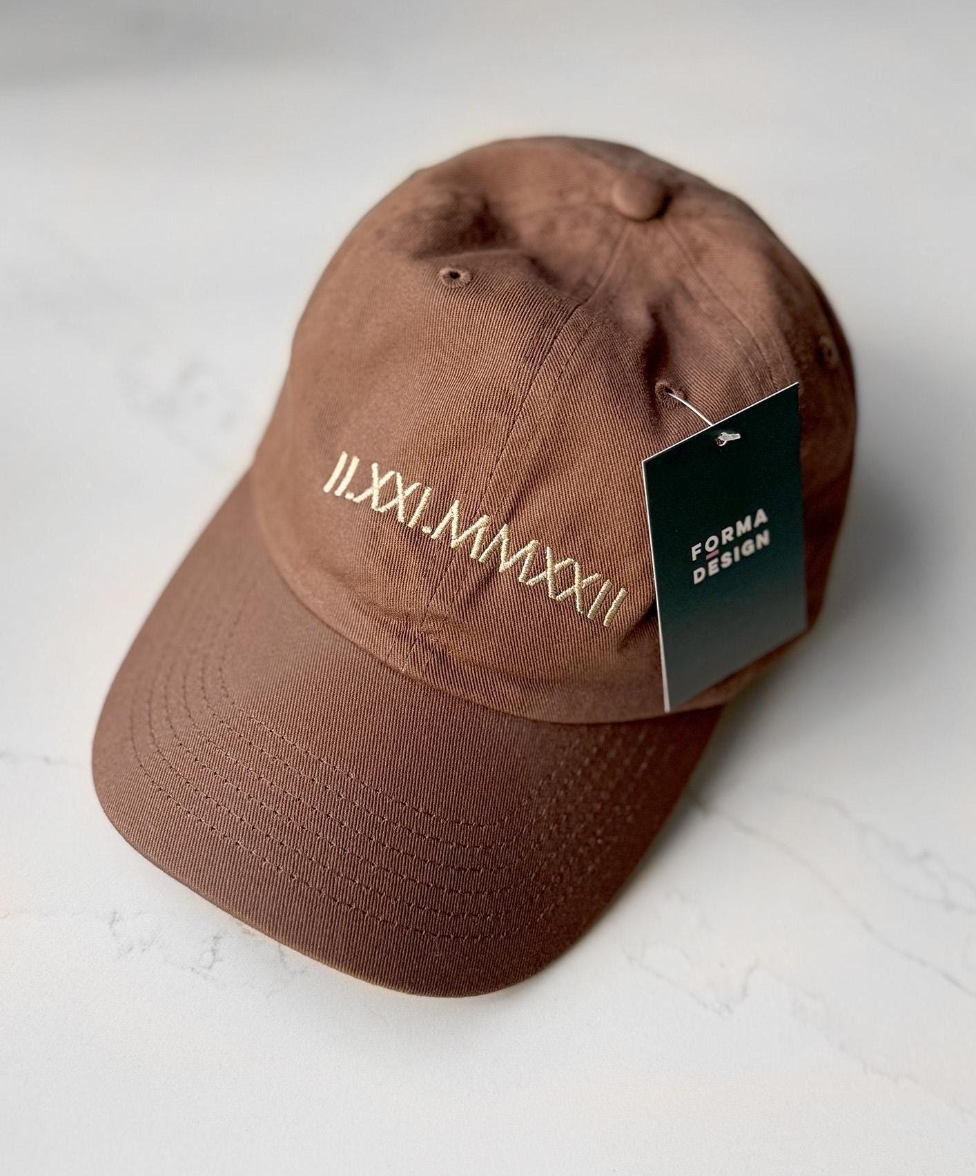 Custom Roman Numeral Embroidered Cap Initial Heart Custom Embroidered Hat Anniversary Date Personalized Cap Bachelorette