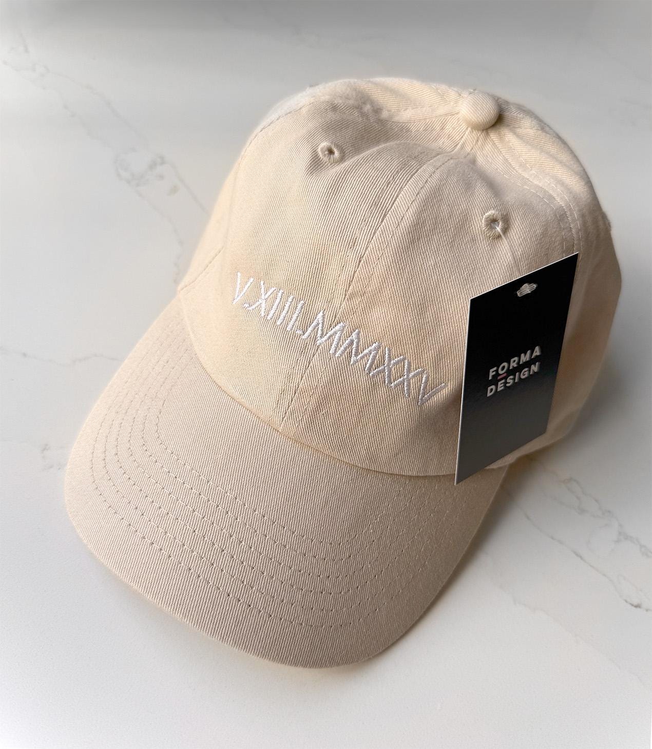 Custom Roman Numeral Embroidered Cap Initial Heart Custom Embroidered Hat Anniversary Date Personalized Cap Bachelorette