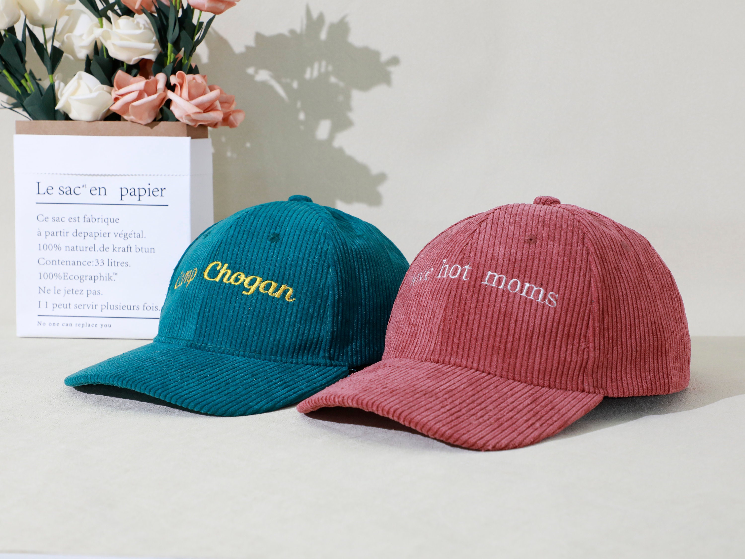 Embroidery Logo Baseball Hat Custom Embroidered Hat Personalized Dad Cap Your Own Text Monogram Corduroy Hats Small Business Merch