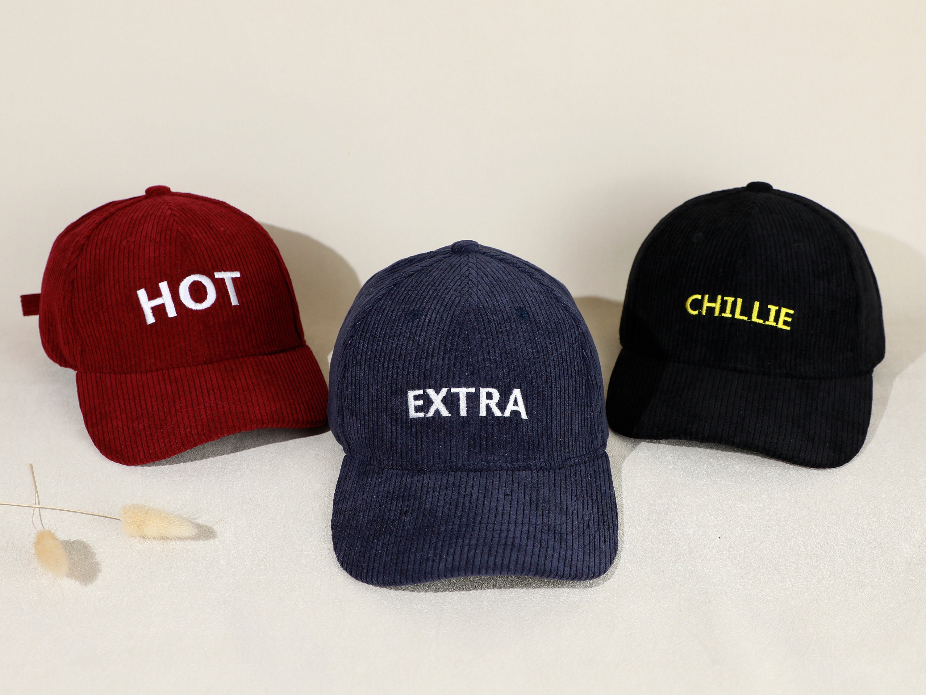 Embroidery Logo Baseball Hat Custom Embroidered Hat Personalized Dad Cap Your Own Text Monogram Corduroy Hats Small Business Merch