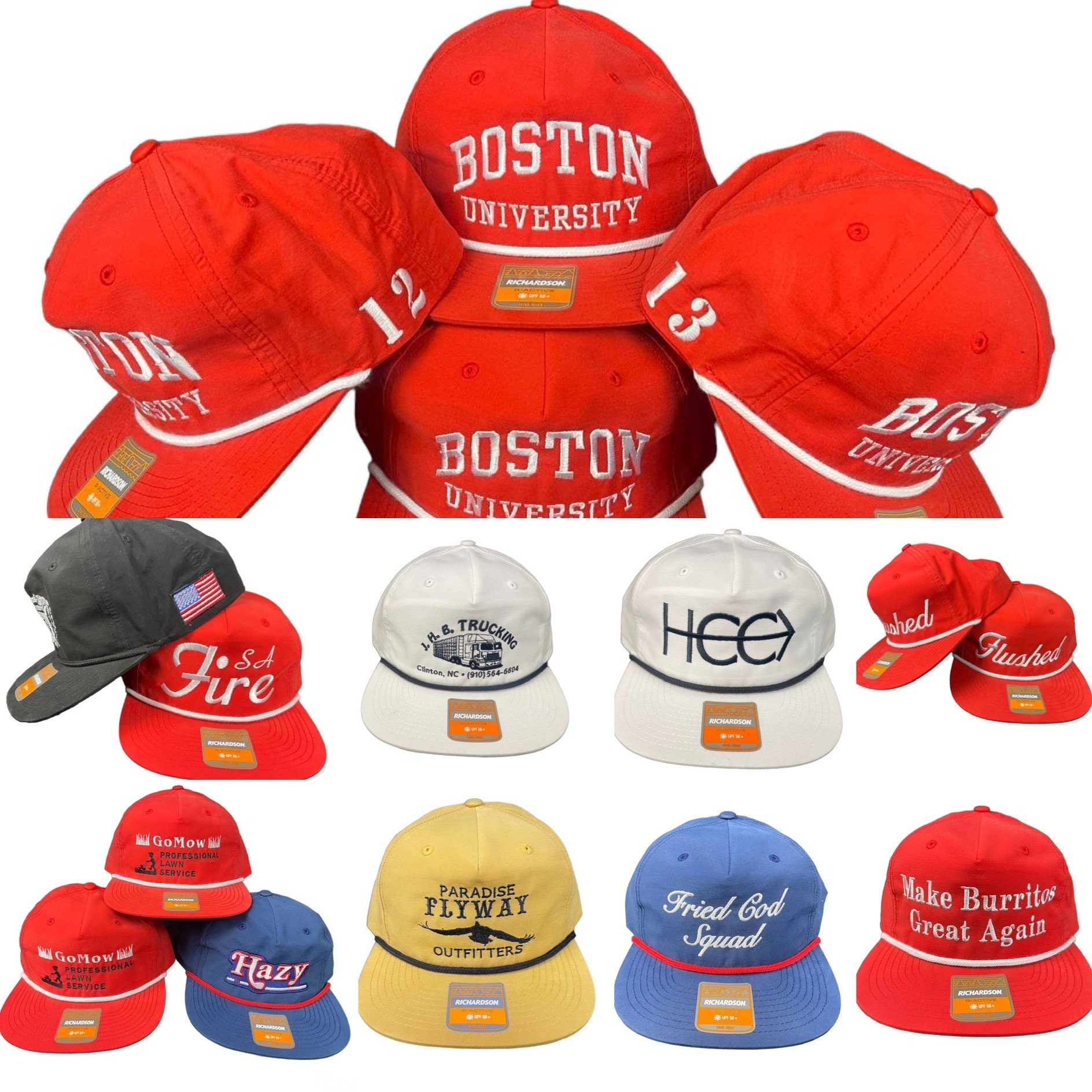256 Umpqua Rope Hats Custom Embroidery Hats Five-panel Flat Bill Hats Snapback Hats Personalized Richardson Umpqua Hats