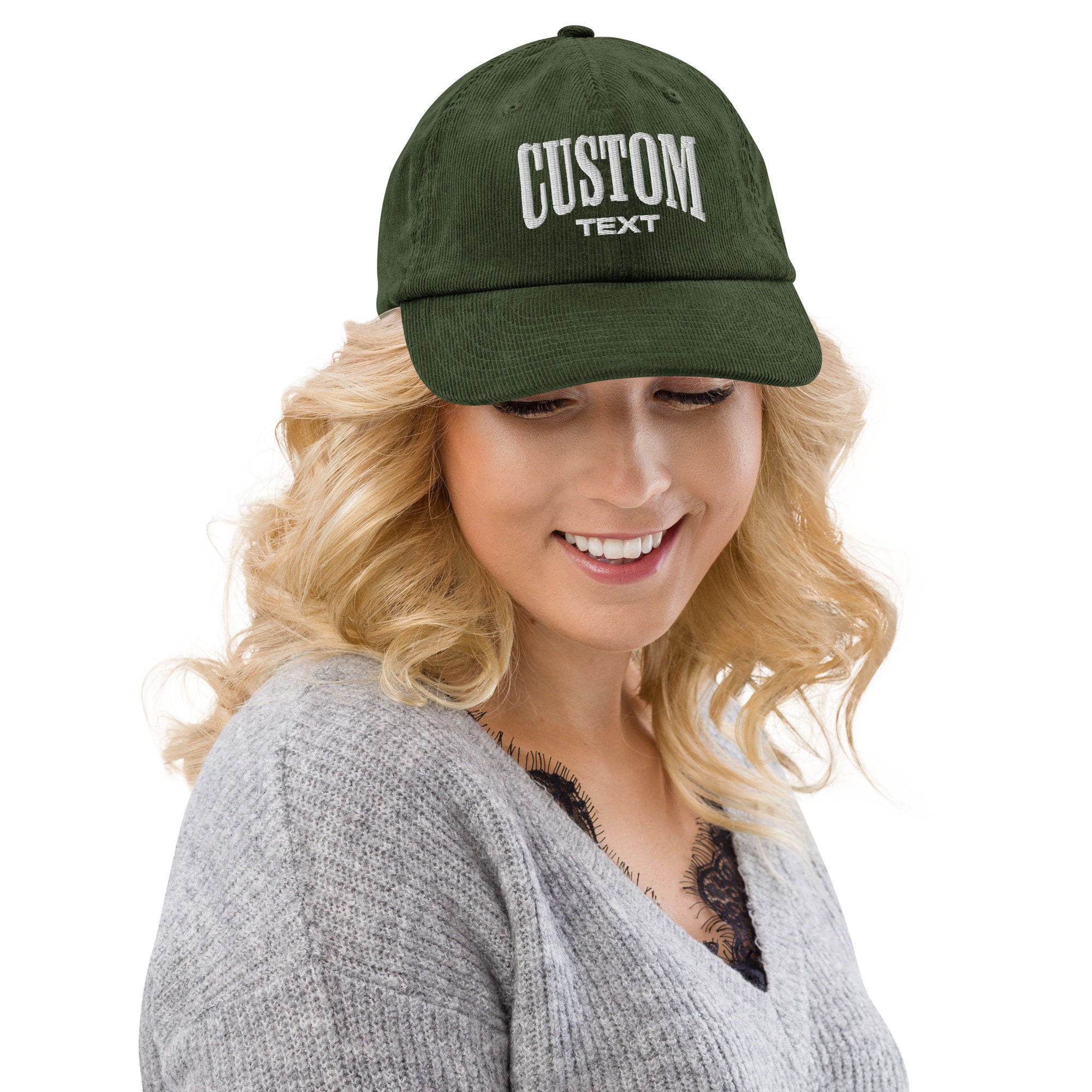 Corduroy Hat Custom Embroidered Hat Personalized Vintage Baseball Hat Gift For New Grandma Grandpa Pregnancy Announcement Mothers Day Gift