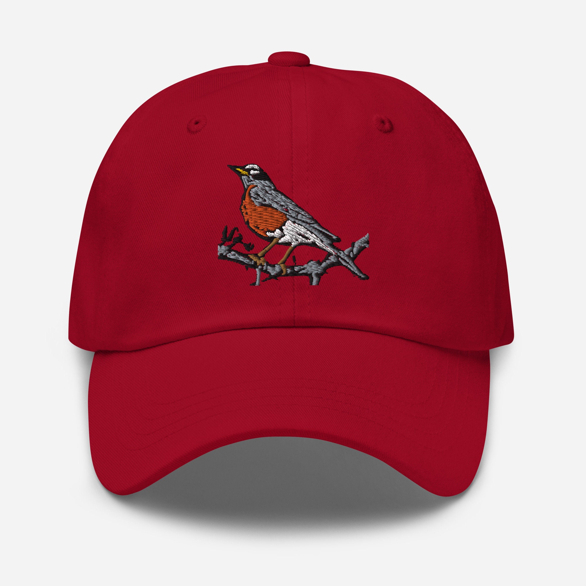 American Robin Embroidered Hat - Nature Lover's Gift Birdwatching Accessory Cotton Cap Unique Wildlife Embroidery