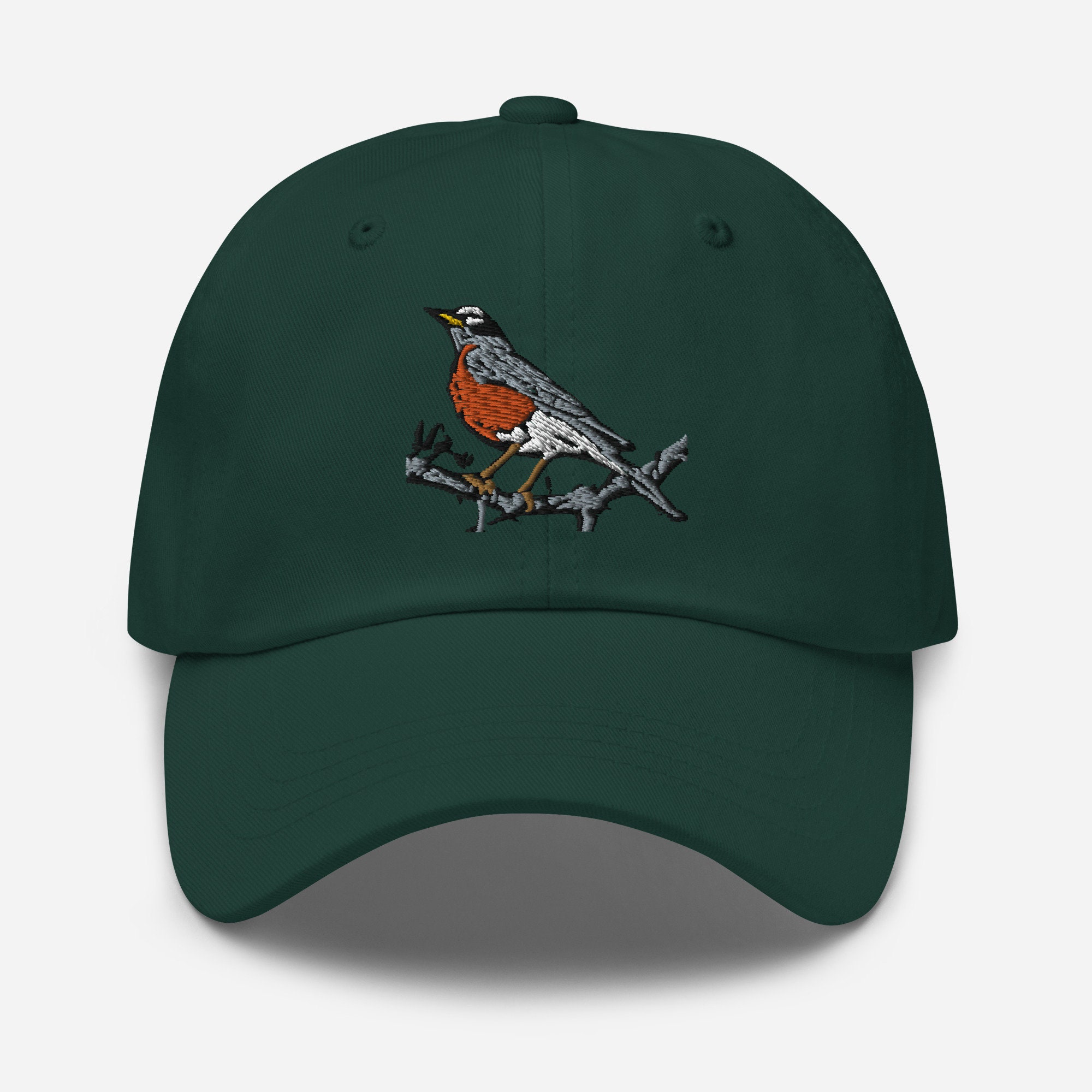 American Robin Embroidered Hat - Nature Lover's Gift Birdwatching Accessory Cotton Cap Unique Wildlife Embroidery