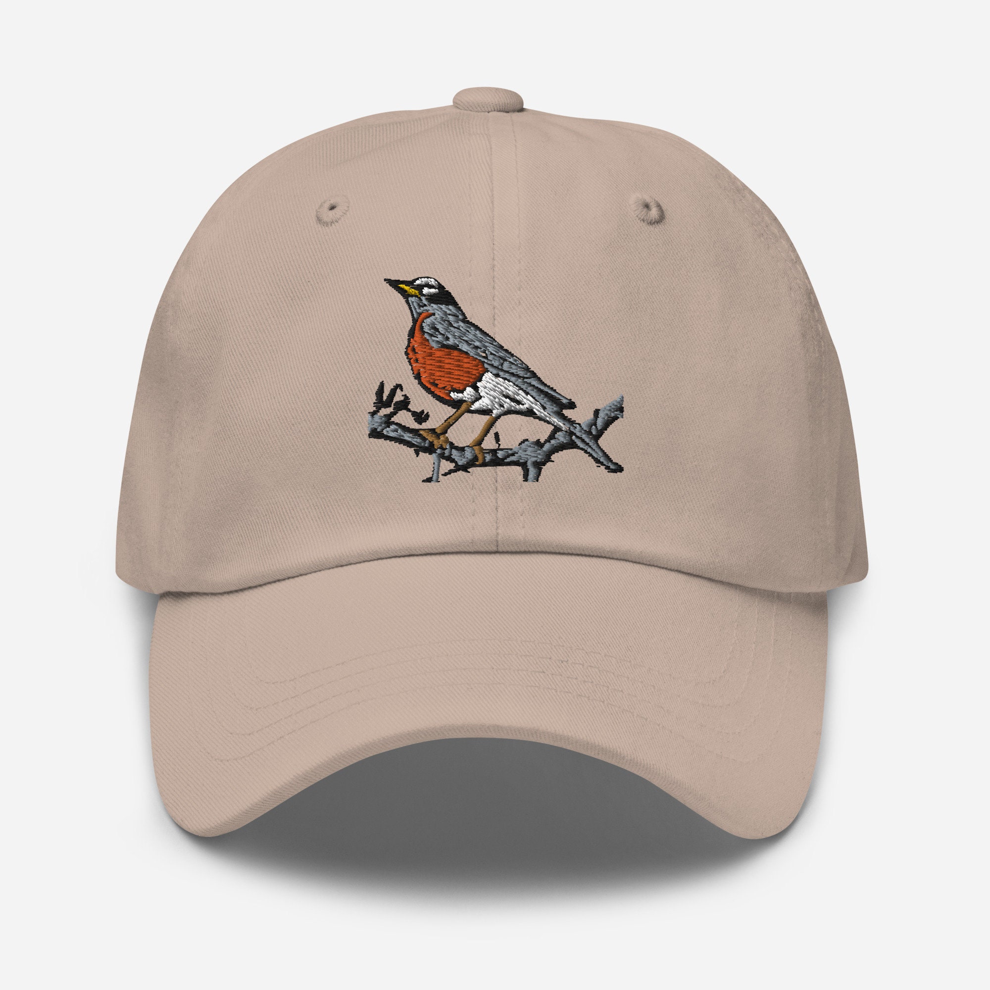 American Robin Embroidered Hat - Nature Lover's Gift Birdwatching Accessory Cotton Cap Unique Wildlife Embroidery