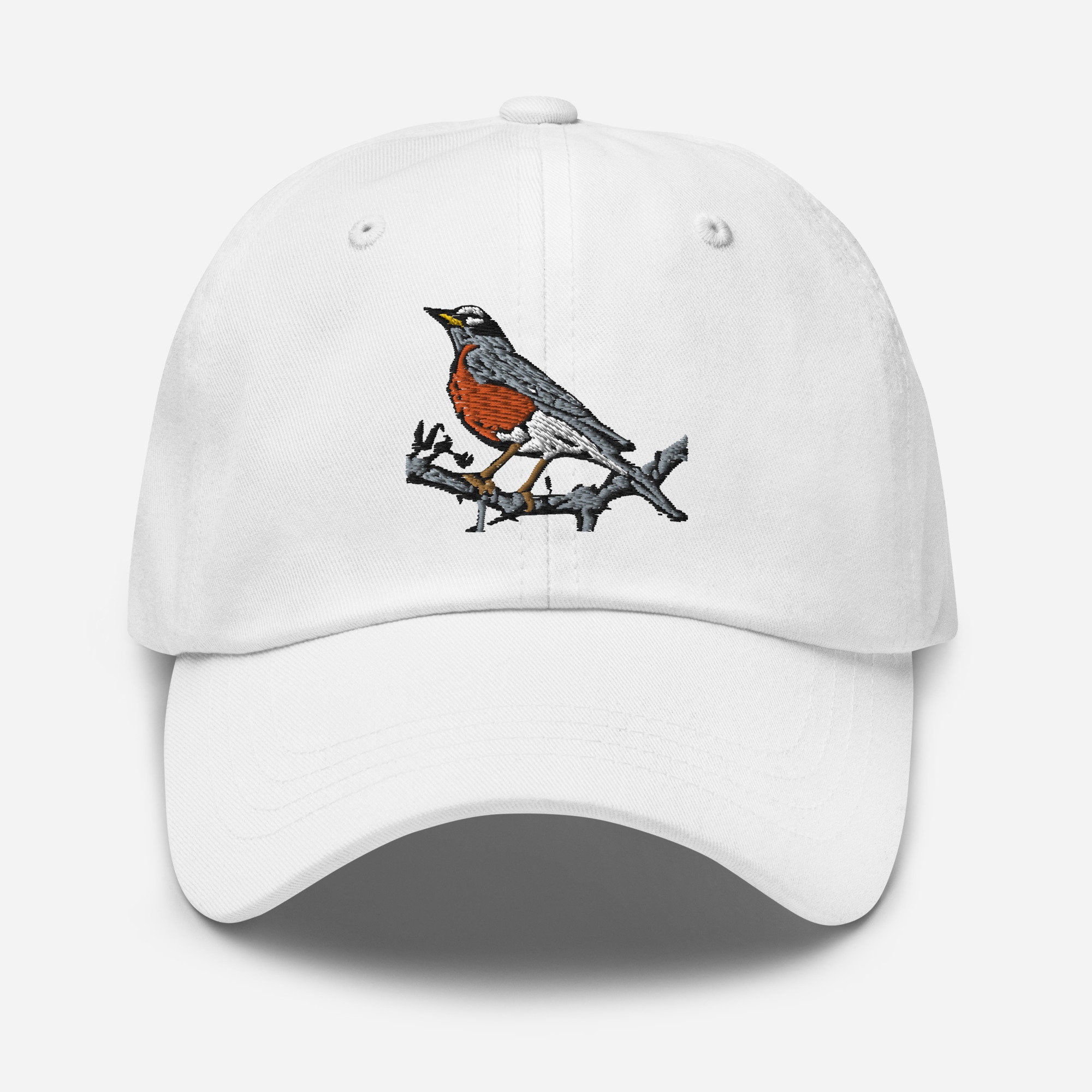 American Robin Embroidered Hat - Nature Lover's Gift Birdwatching Accessory Cotton Cap Unique Wildlife Embroidery