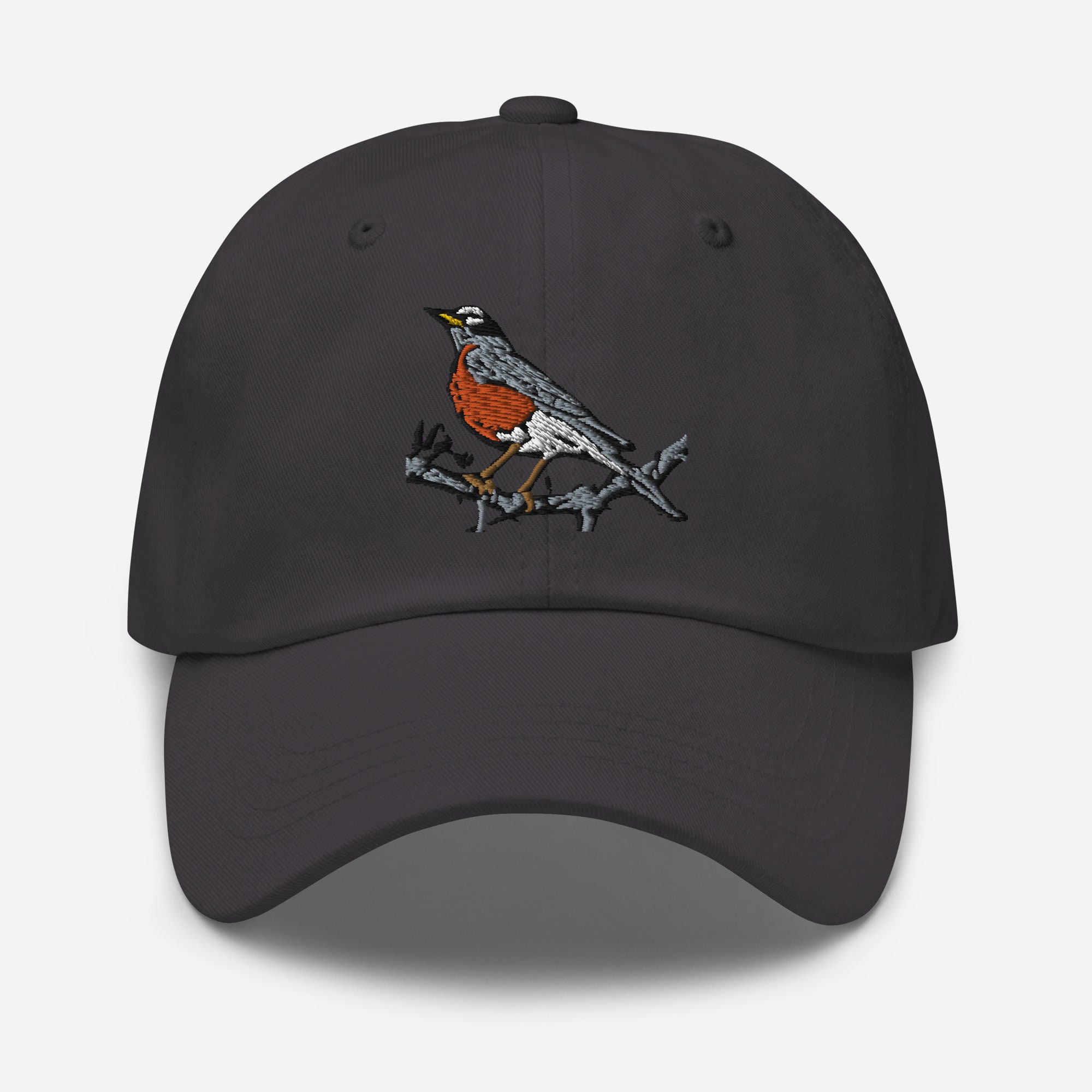American Robin Embroidered Hat - Nature Lover's Gift Birdwatching Accessory Cotton Cap Unique Wildlife Embroidery