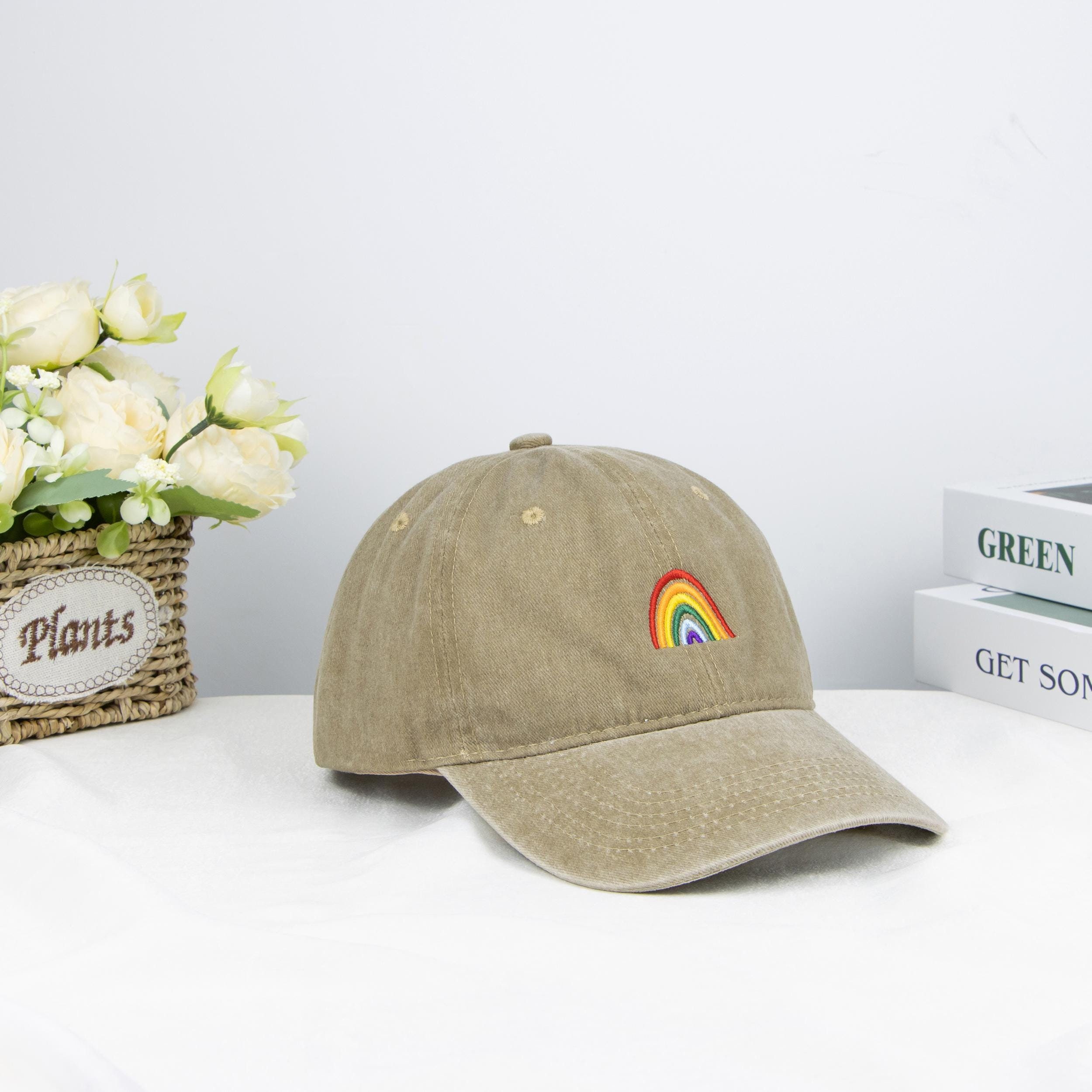 Rainbow Embroidered Dad Hatcustom Embroidered Hatembroidered Cotton Baseball Cap With Custom Textunisex Snapbackoutdoor Camping Hat