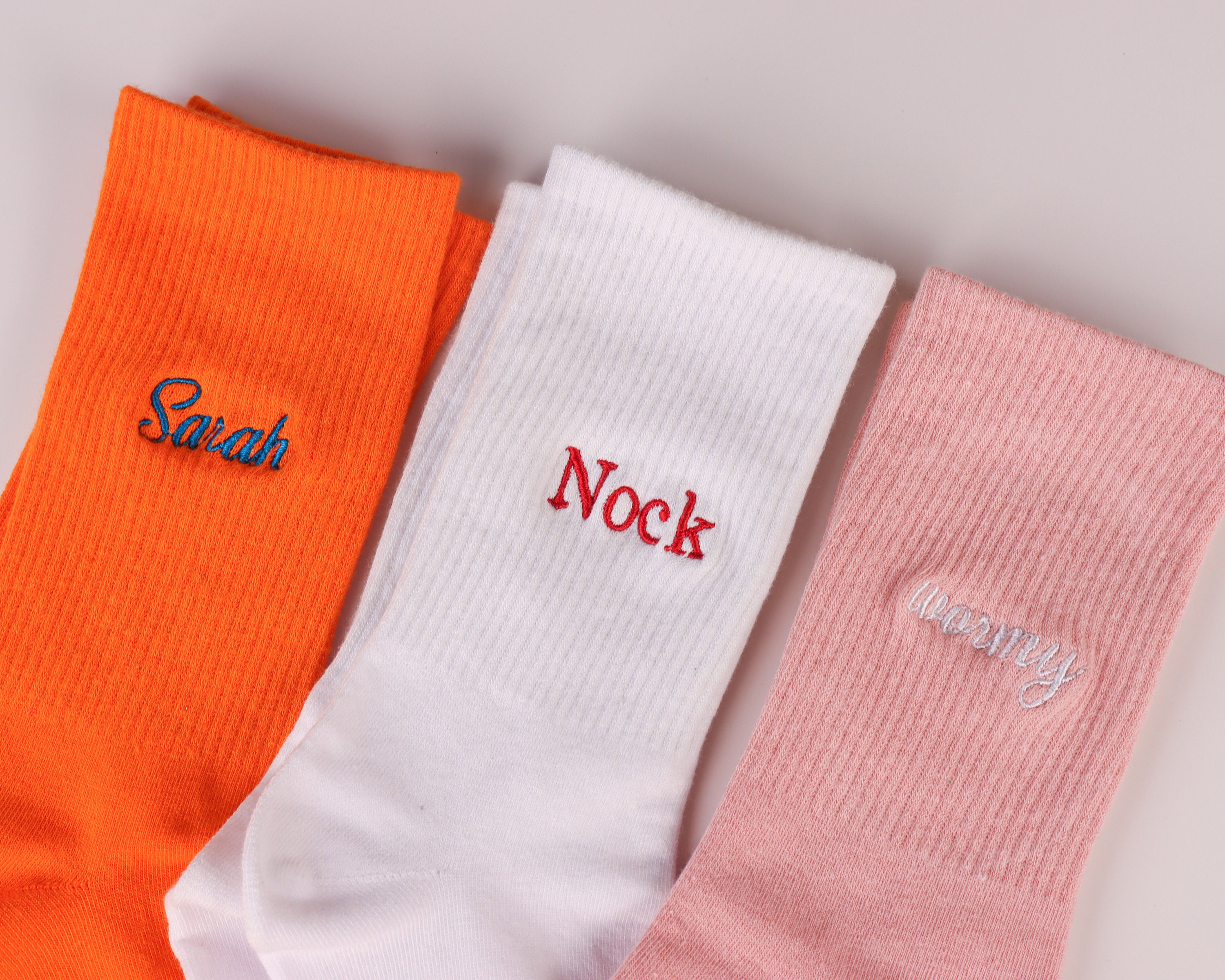 Custom Name Socks Wedding Party Socks Personalized Sock Embroidered Family Name Crew Socks Creative Birthday Gift Gift For Him