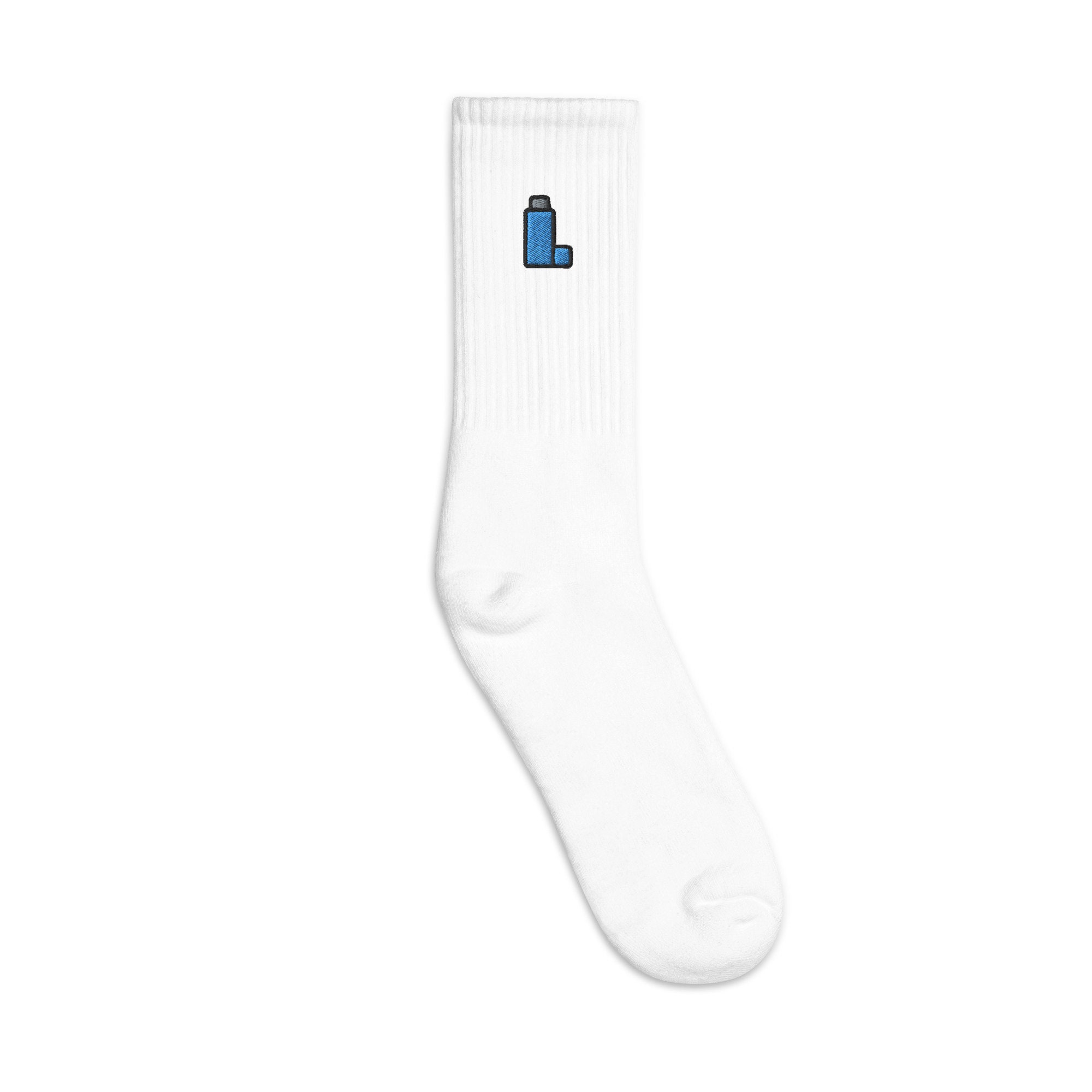 Inhaler Embroidered Socks Premium Embroidered Socks Long Socks Gift – Multiple Colors