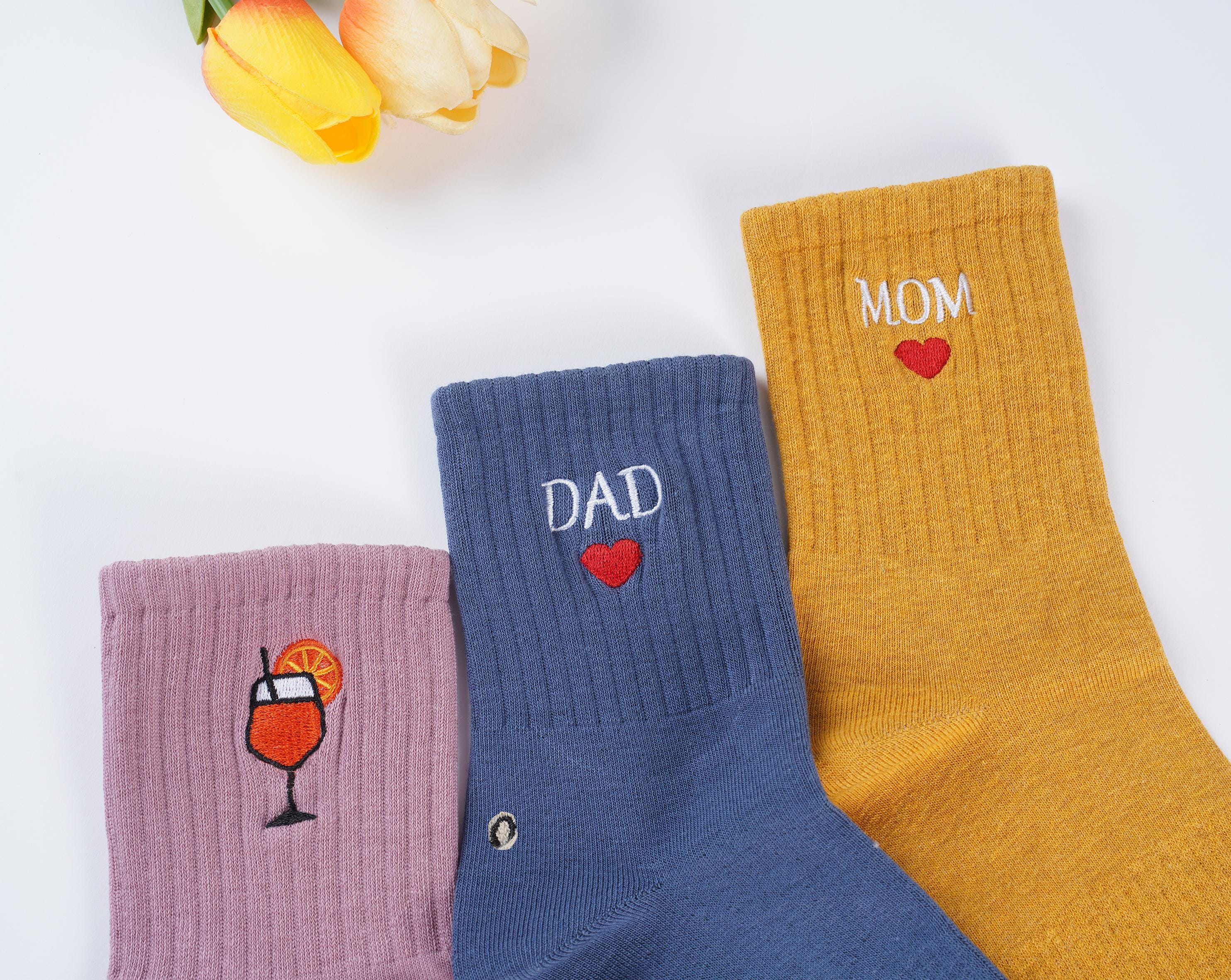 Custom Personalized Embroidered Socksbridesmaid Socks With Your Nametextlogo Socks Bachelorette Party Gift