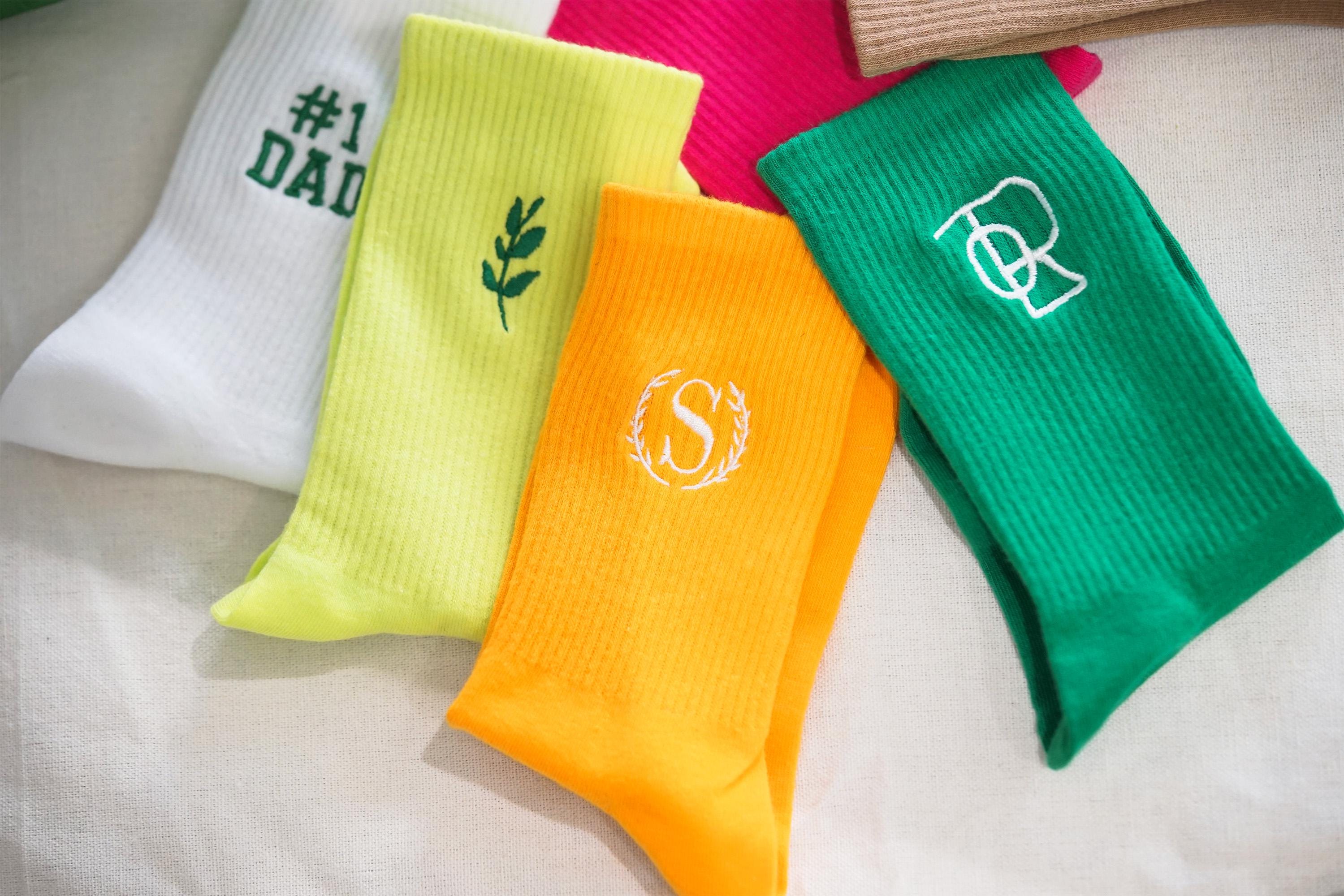 Personalized Embroidery Socks Custom Text Logo Socks Unisex Cotton Socks Party Socks Creative Gift Idea Accept Bulk Order