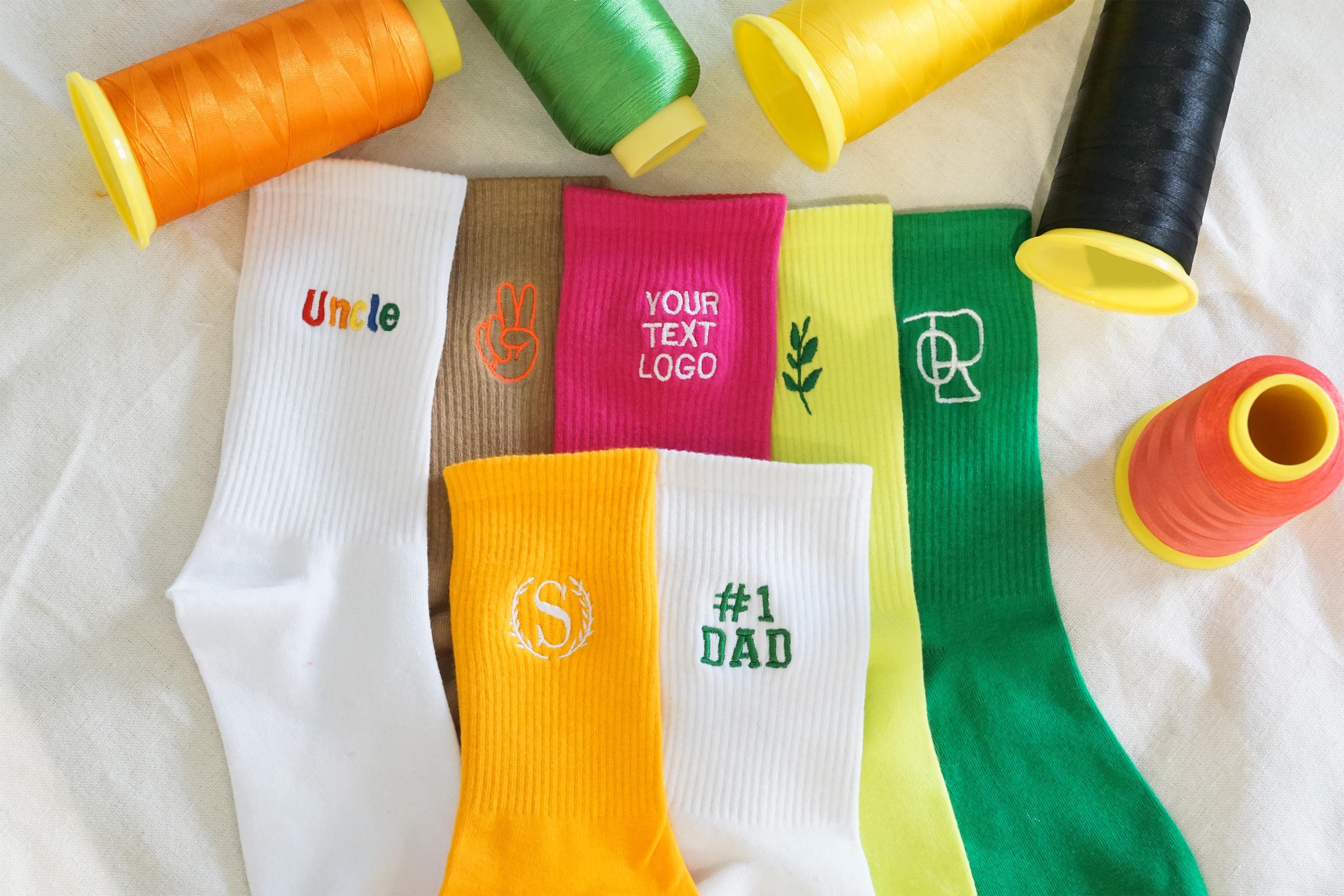 Personalized Embroidery Socks Custom Text Logo Socks Unisex Cotton Socks Party Socks Creative Gift Idea Accept Bulk Order