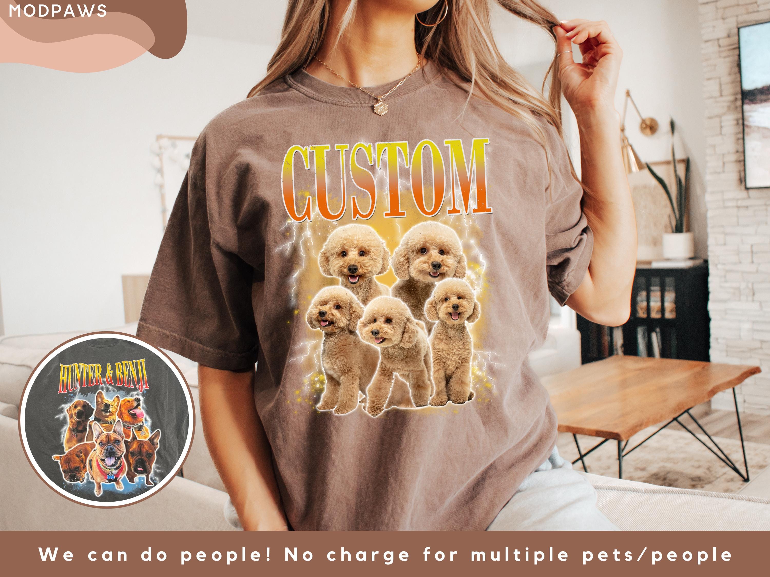 Custom Comfort Colors Vintage Bootleg Pet Shirt Pet Photo + Name Custom Dog Portrait Personalized Shirt Custom T Shirts Cat Shirt 90's Tee