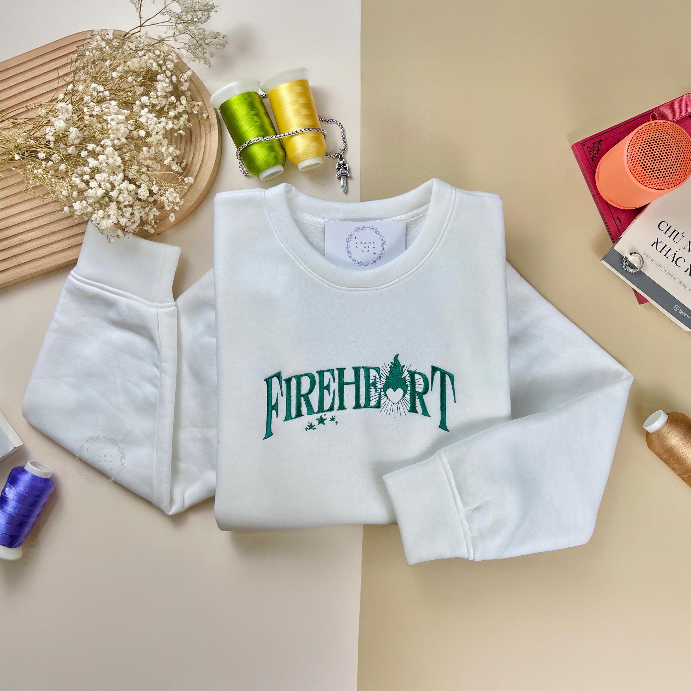 Embroidered Fireheart Sweatshirt Inspired Throne Of Glass Sweatshirt To Whatever End Aelin Galathynius Shirt Sjm Quotes Bookish Gifts