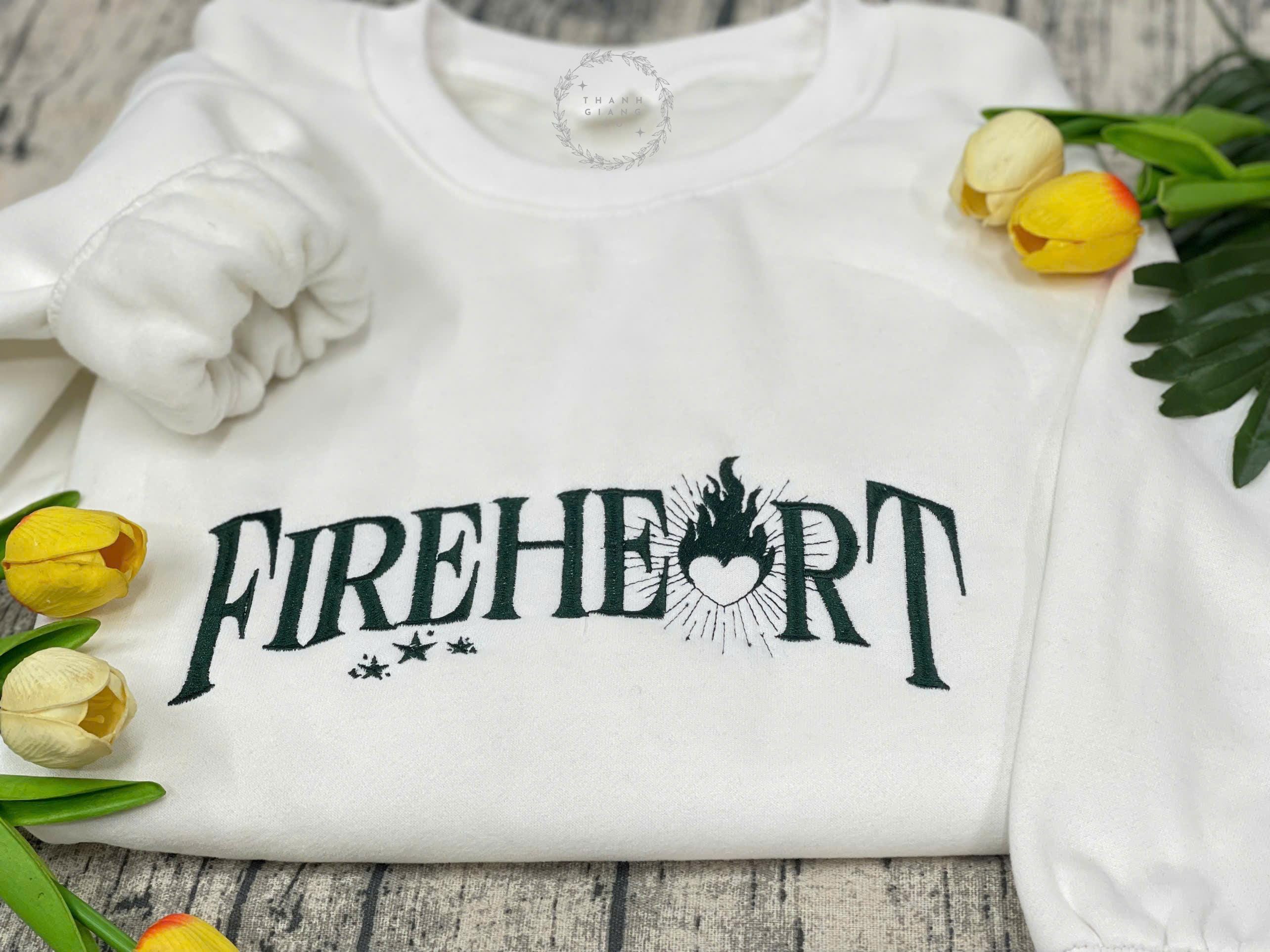 Embroidered Fireheart Sweatshirt Inspired Throne Of Glass Sweatshirt To Whatever End Aelin Galathynius Shirt Sjm Quotes Bookish Gifts