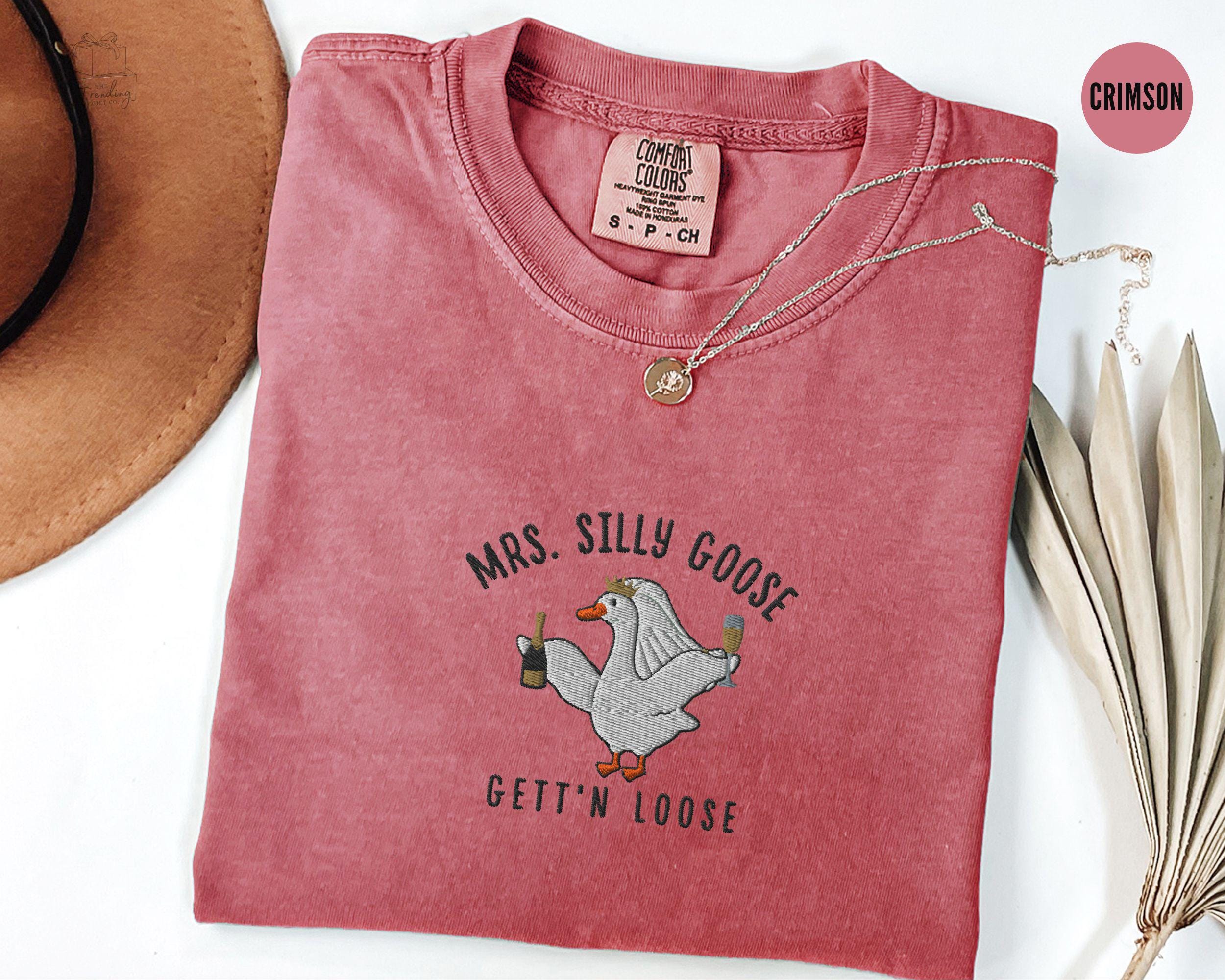 Embroidered Mrs Silly Goose Bride Shirt Comfort Colors Funny Goose Lover Tshirt Married Couple Matching Wedding Gift Luxury Bachelorette