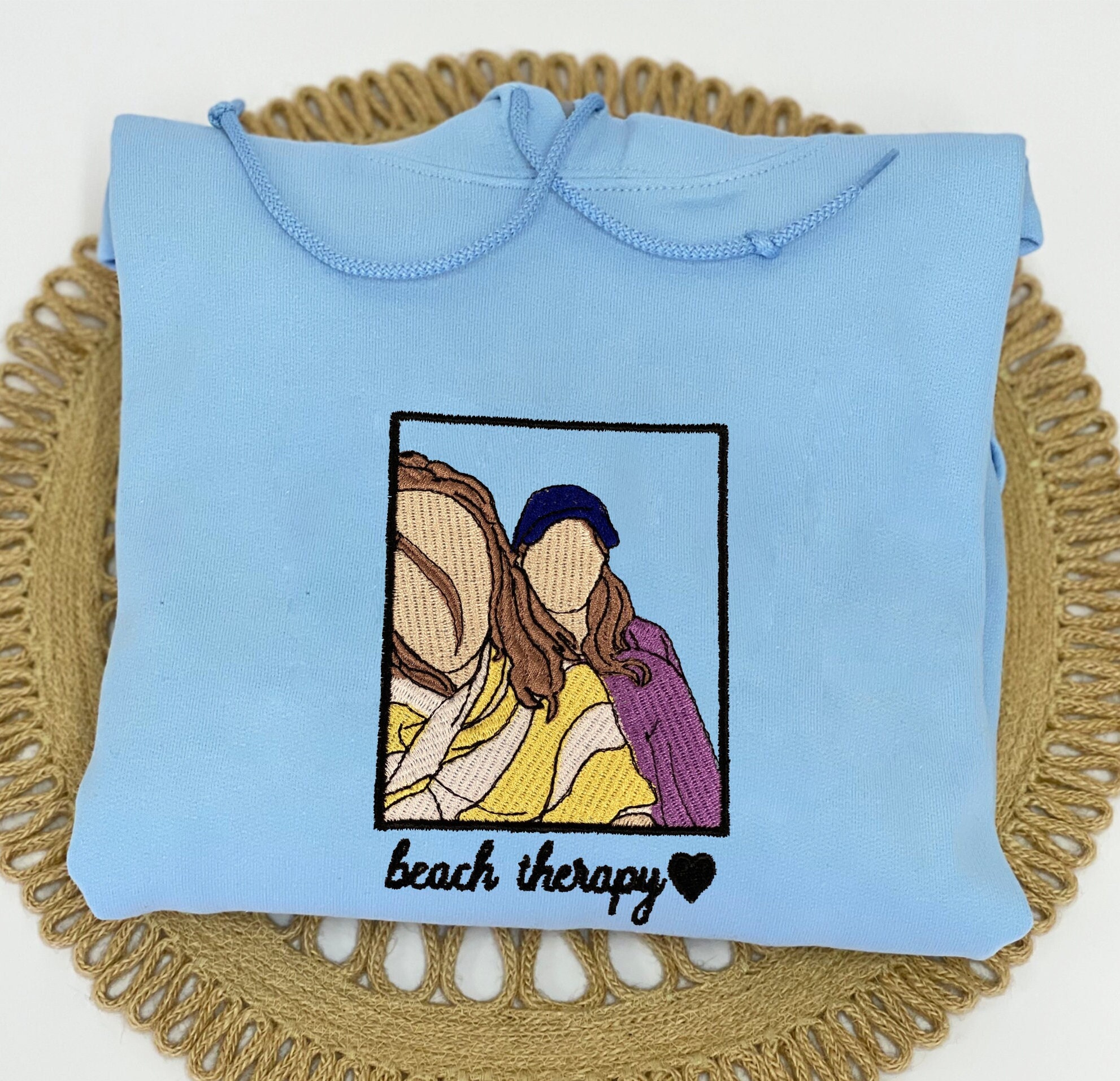 Embroidered Portrait Sweatshirt Custom Photo On Hoodie Embroidered Father Portrait Hoodie From Your Photo Christmas Gift For Dad