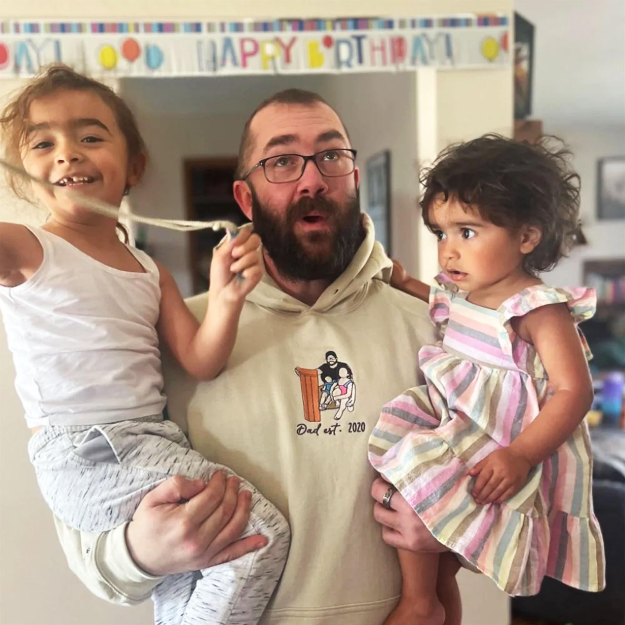 Embroidered Portrait Sweatshirt Custom Photo On Hoodie Embroidered Father Portrait Hoodie From Your Photo Christmas Gift For Dad