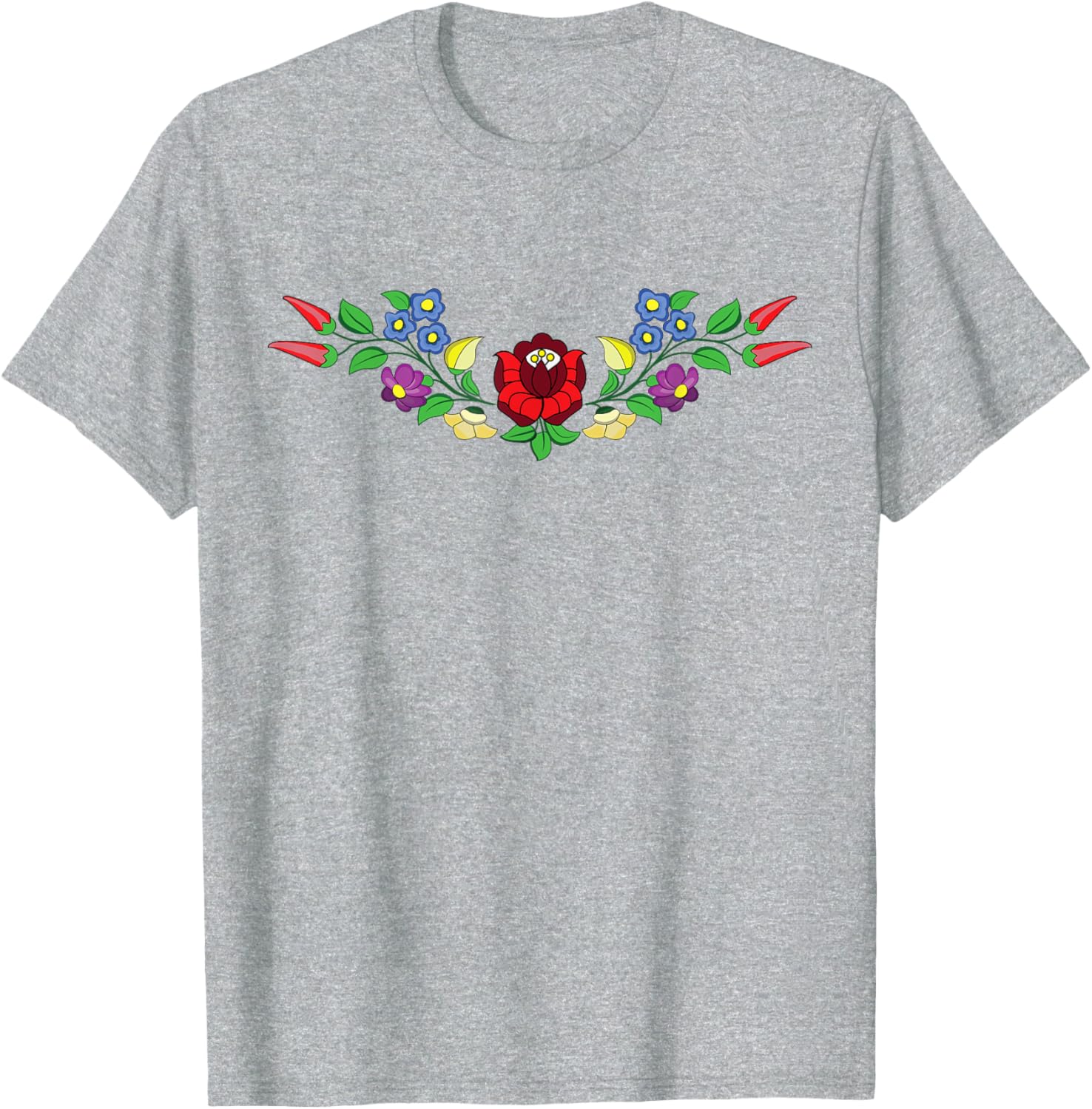 Hungarian Folk Art Vector Desing From Kalocsa Magyar T-shirt