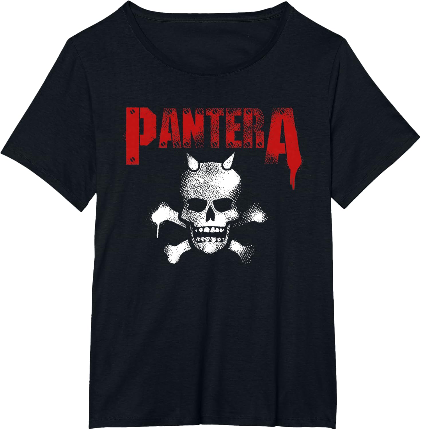 Pantera Official Horned Skull Stencil T-shirt