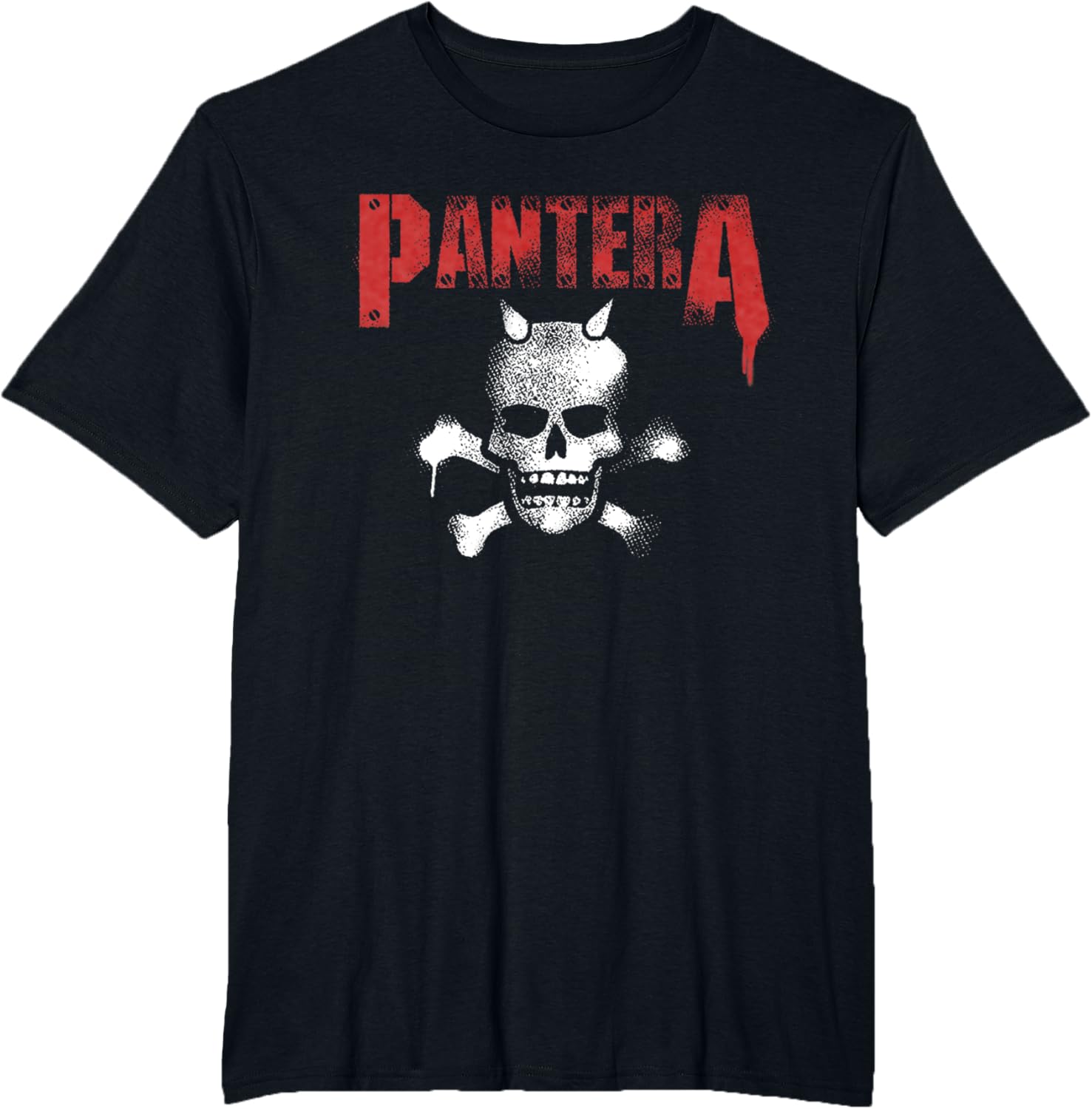 Pantera Official Horned Skull Stencil T-shirt