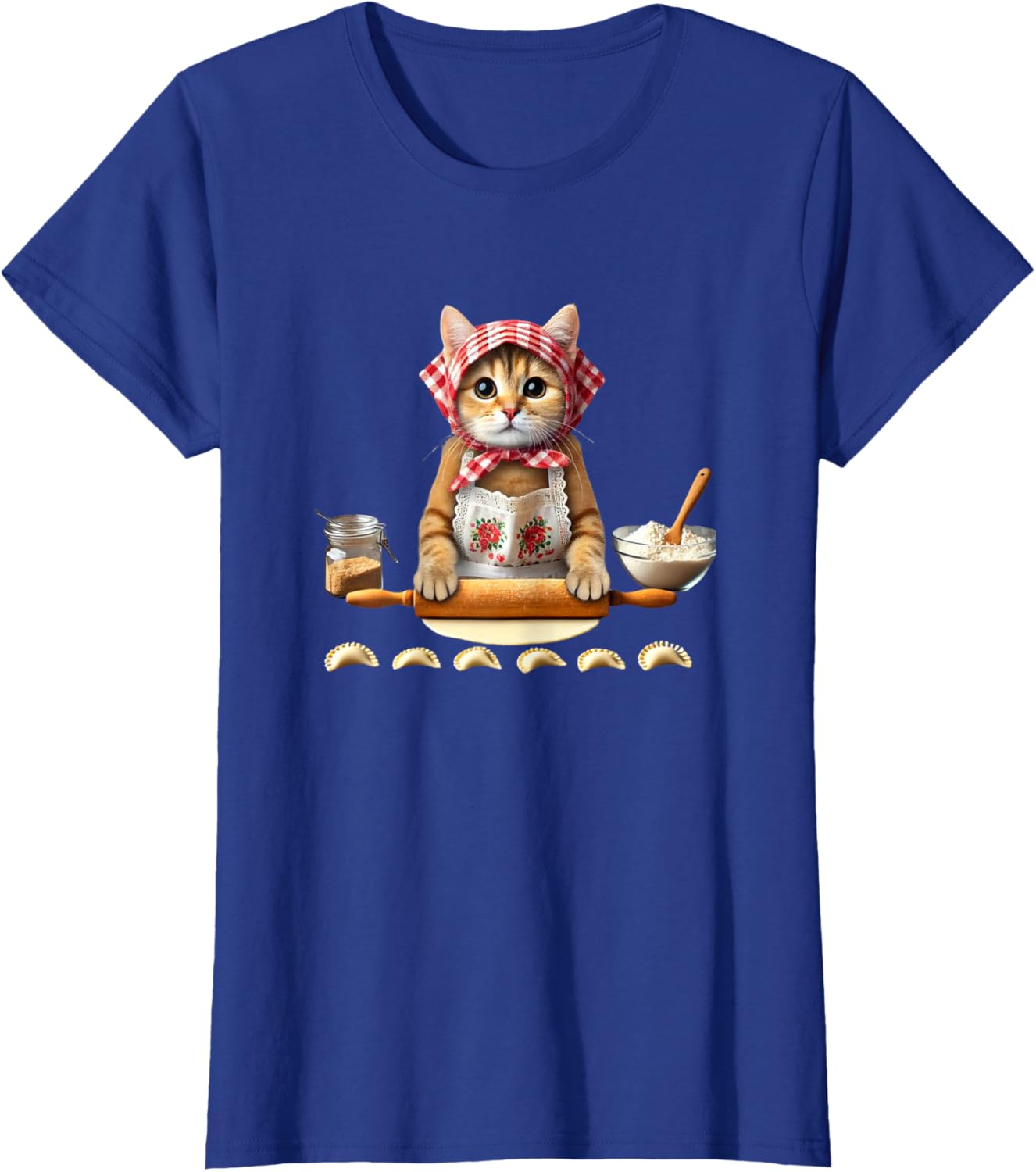 Babushka Cat Pierogi Making Polish Cat T-shirt