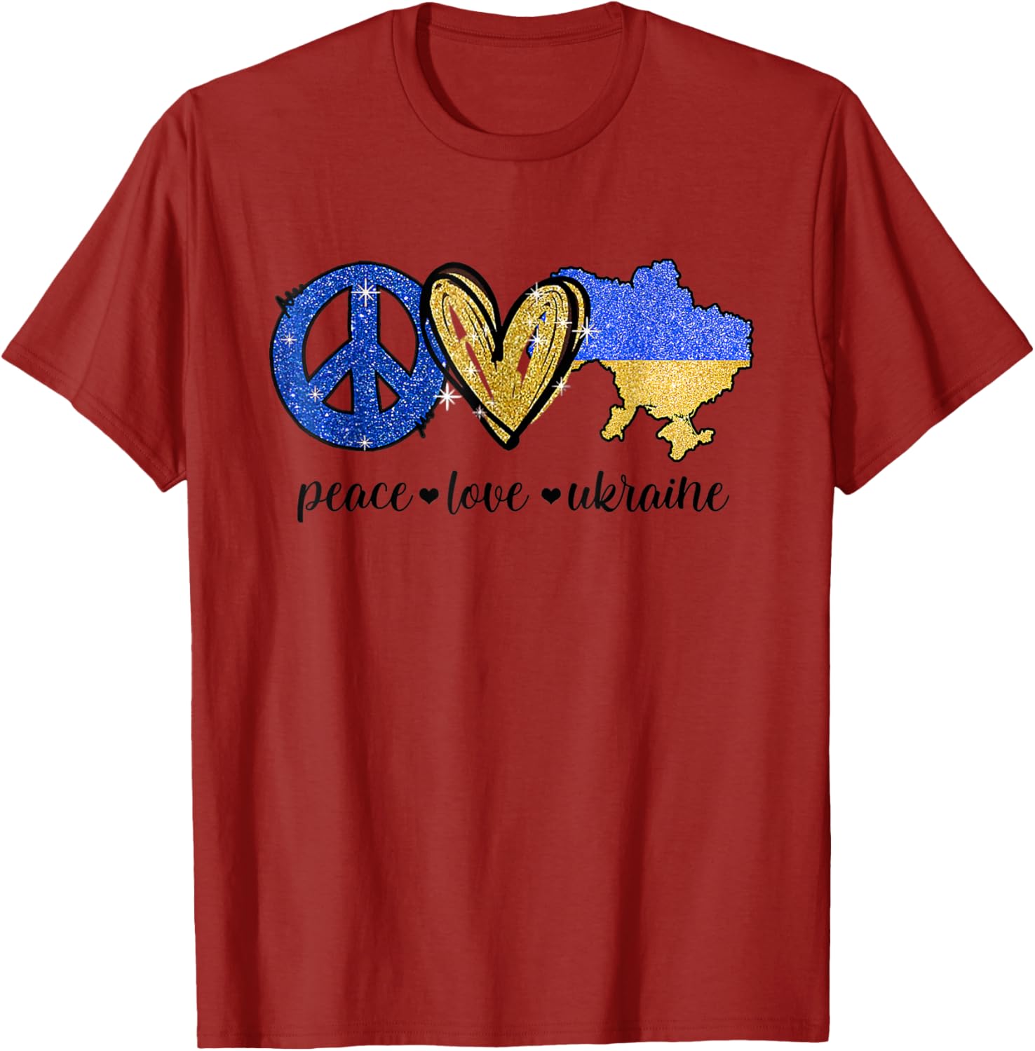 Peace Love Ukraine Ukrainian Flag I Stand With Ukraine T-shirt