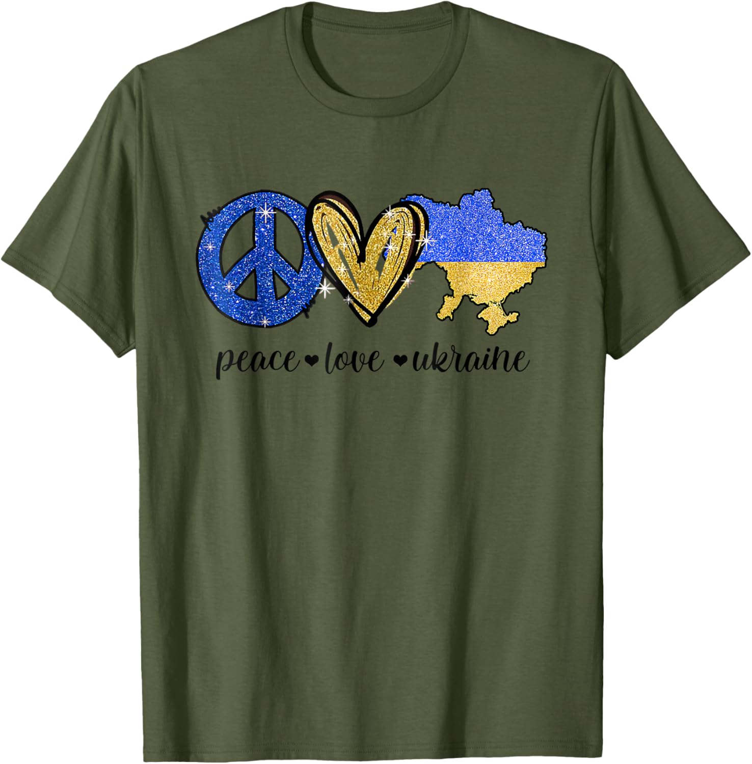Peace Love Ukraine Ukrainian Flag I Stand With Ukraine T-shirt