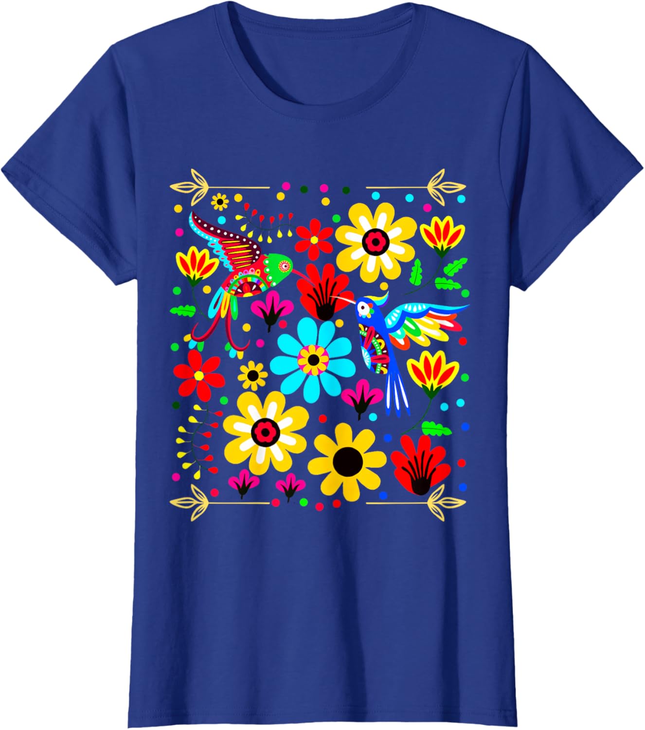 Floral Bird Otomi Mexican Style Mexicano Mexicana T-shirt