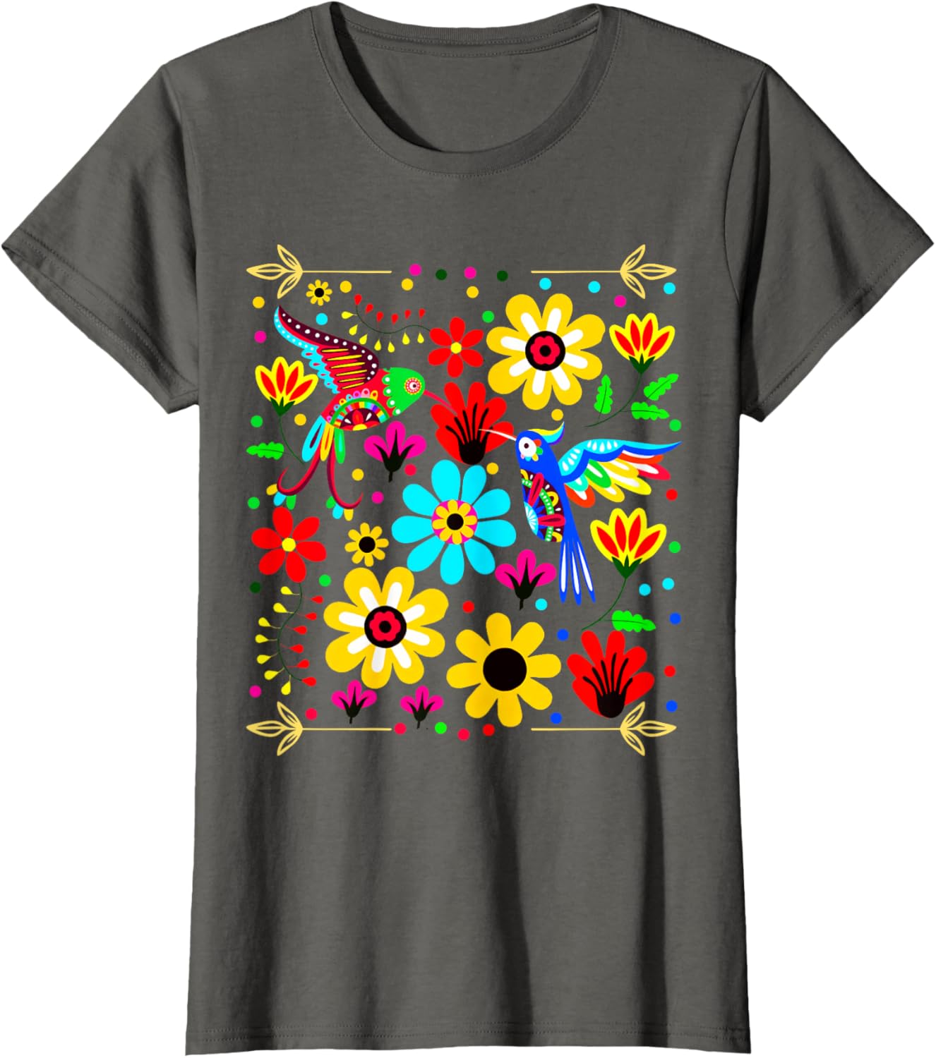 Floral Bird Otomi Mexican Style Mexicano Mexicana T-shirt