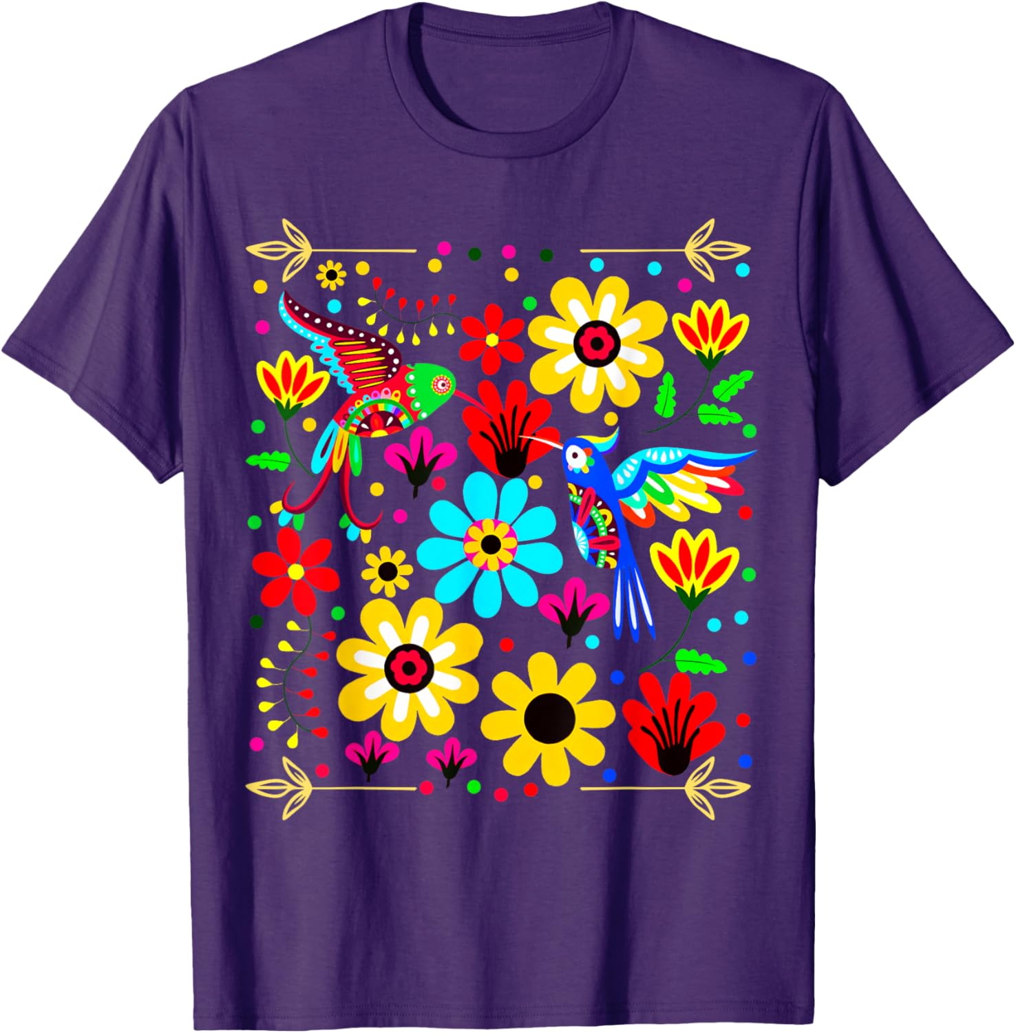 Floral Bird Otomi Mexican Style Mexicano Mexicana T-shirt