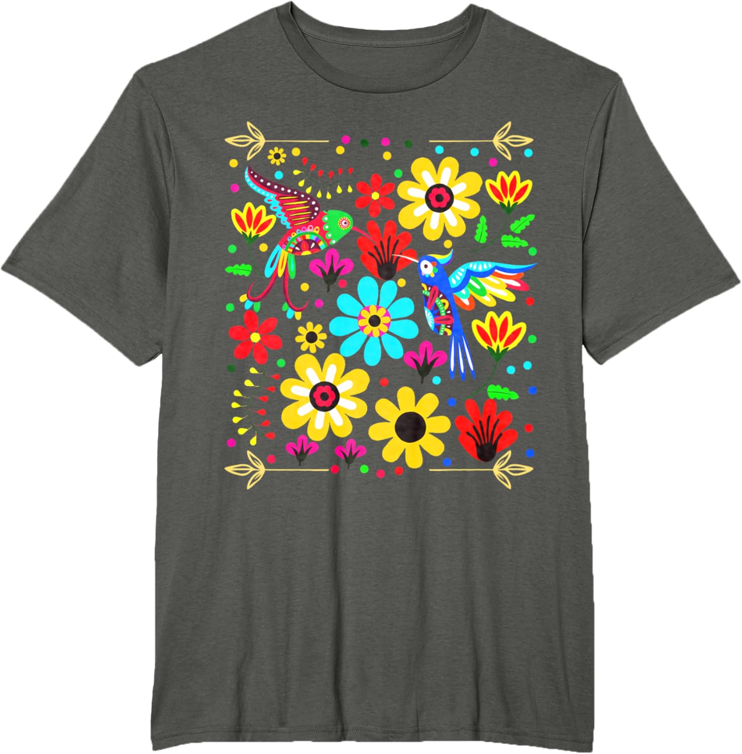 Floral Bird Otomi Mexican Style Mexicano Mexicana T-shirt