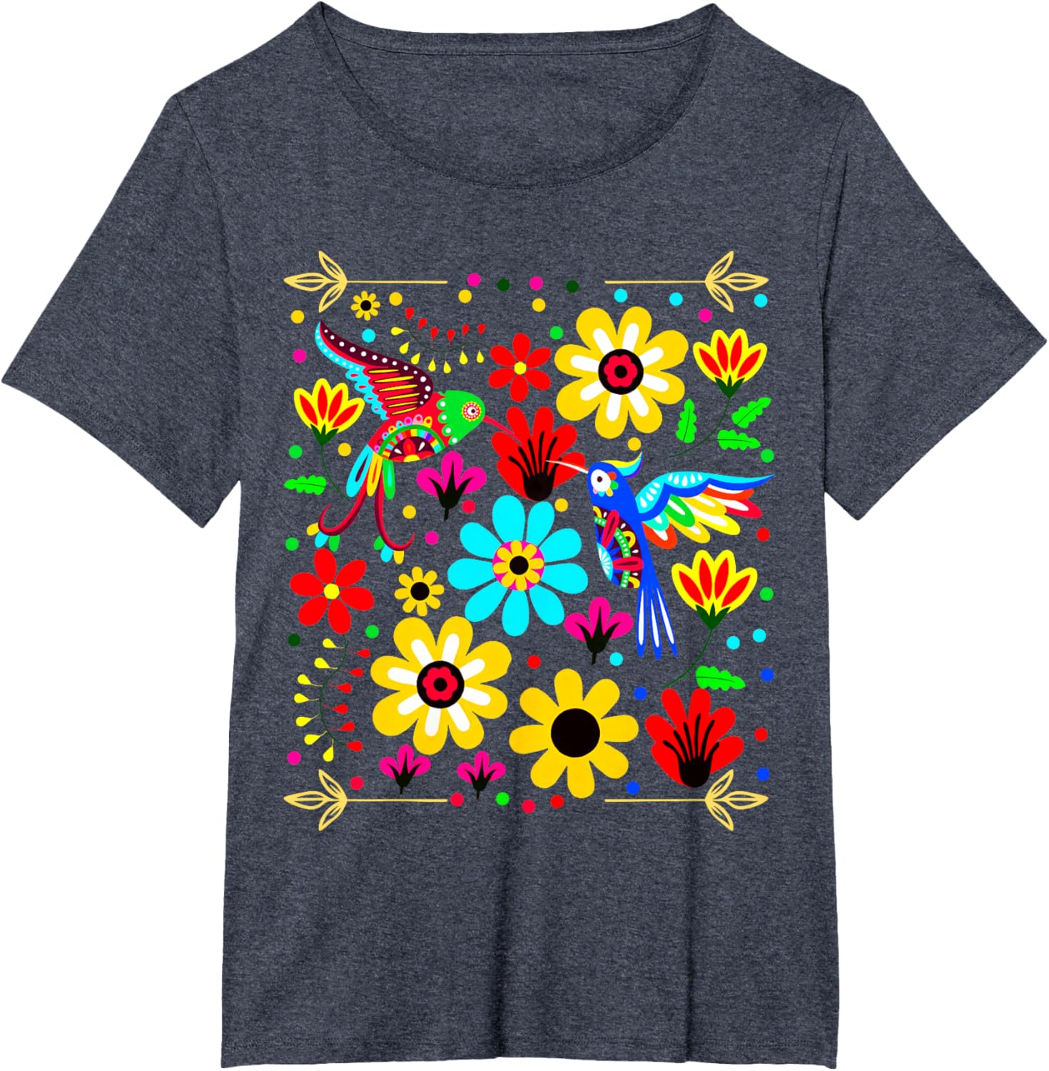Floral Bird Otomi Mexican Style Mexicano Mexicana T-shirt