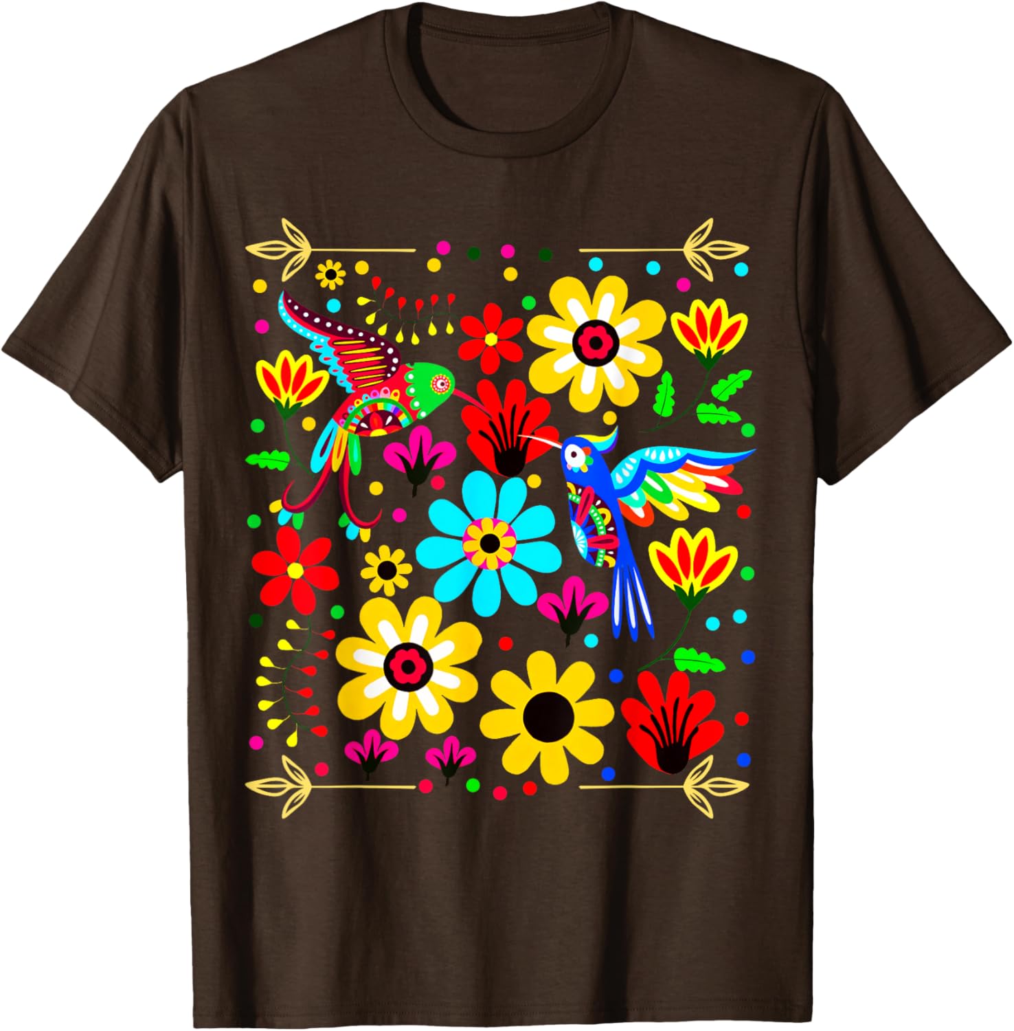 Floral Bird Otomi Mexican Style Mexicano Mexicana T-shirt