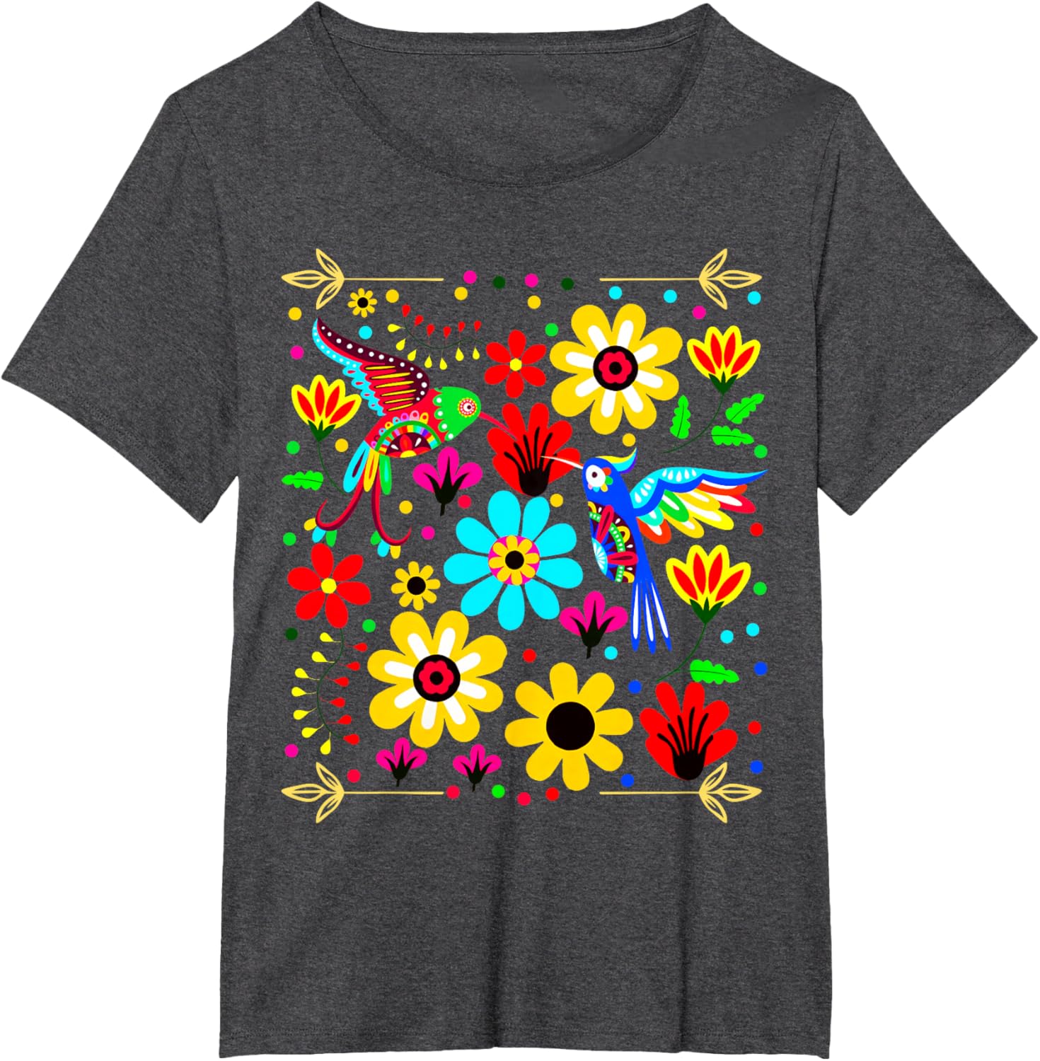 Floral Bird Otomi Mexican Style Mexicano Mexicana T-shirt