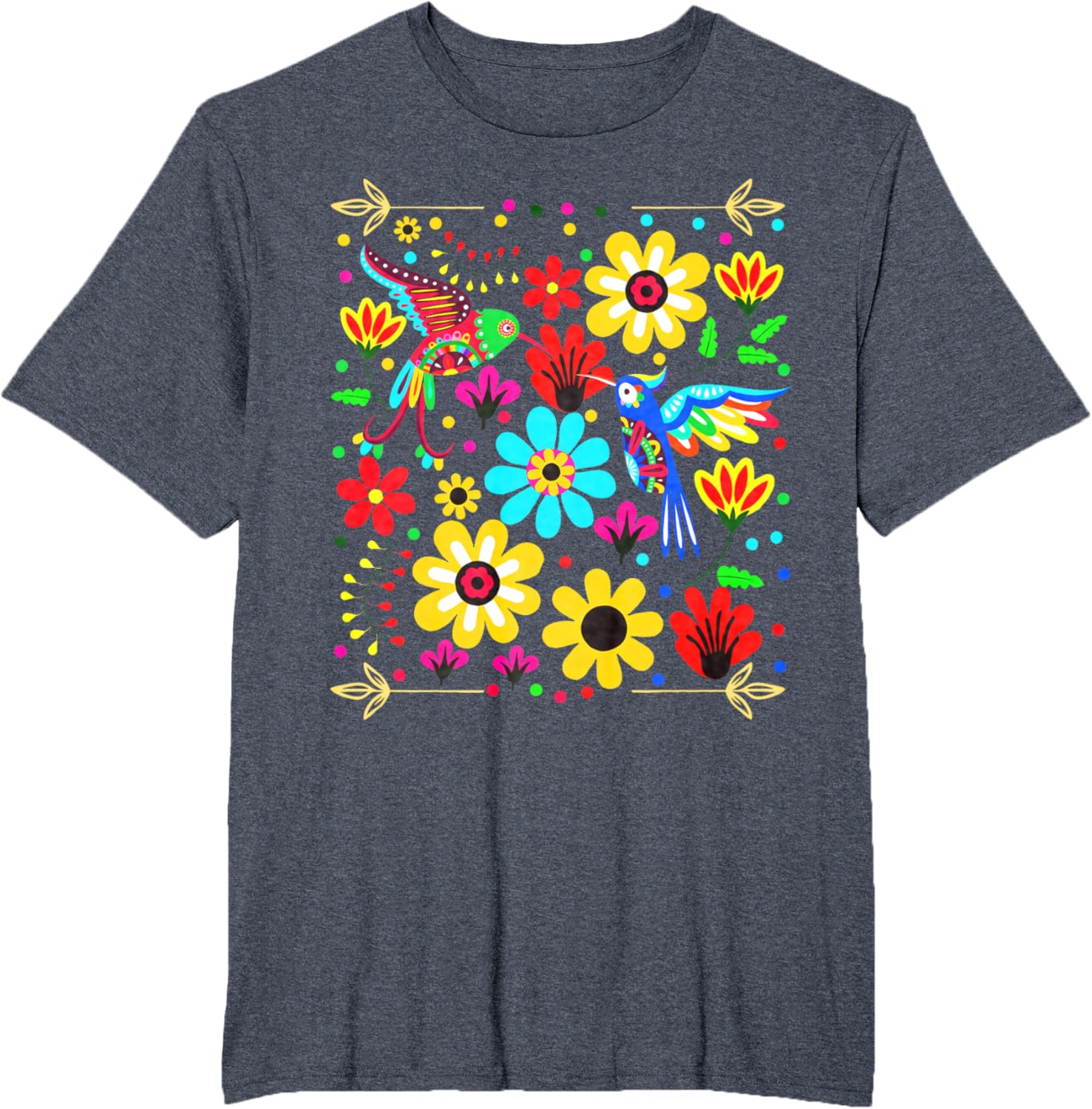 Floral Bird Otomi Mexican Style Mexicano Mexicana T-shirt