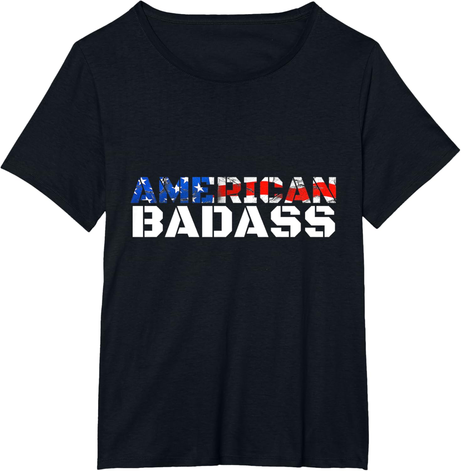 American Badass Usa Flag Patriotic Distressed T-shirt