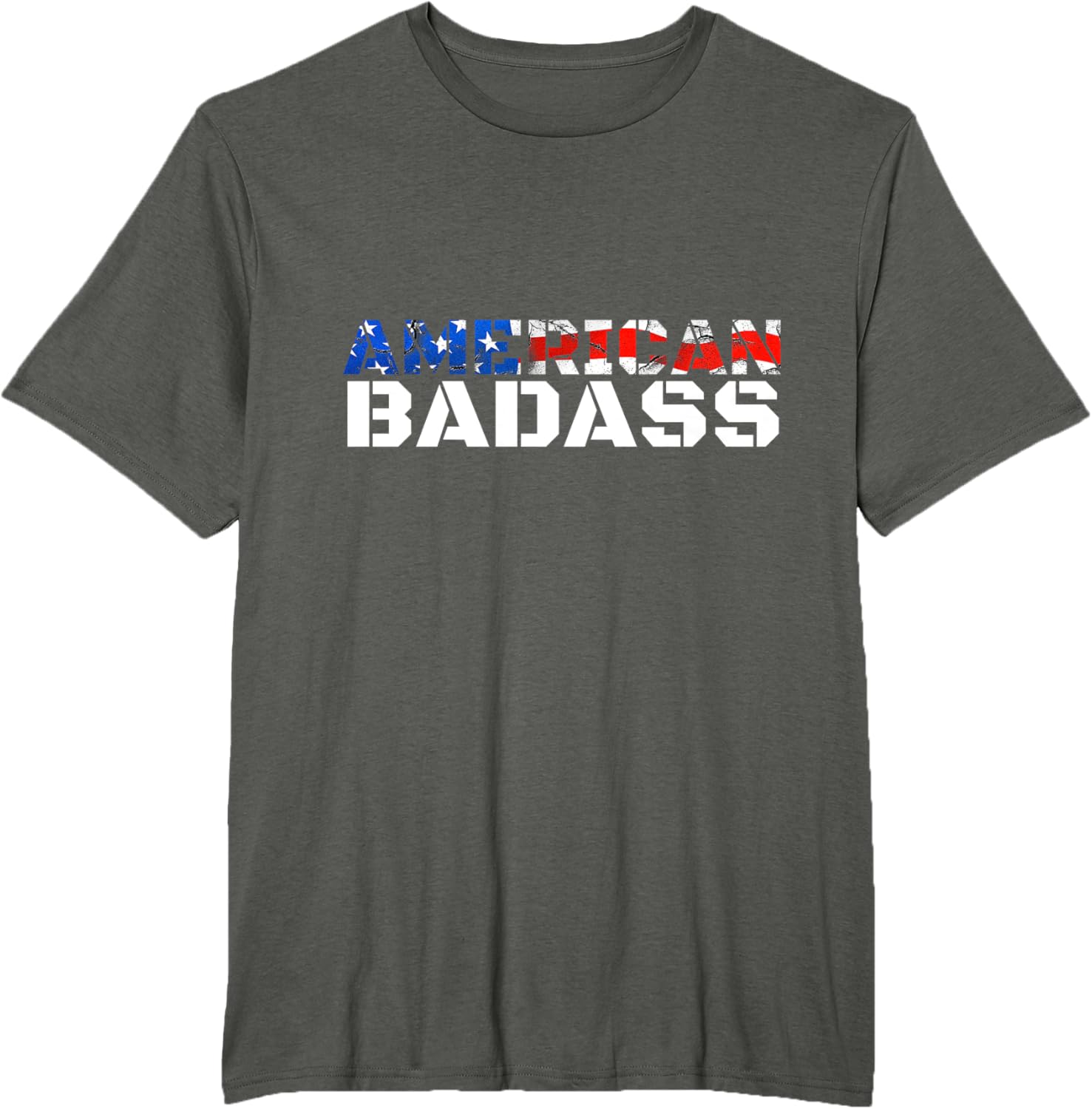 American Badass Usa Flag Patriotic Distressed T-shirt